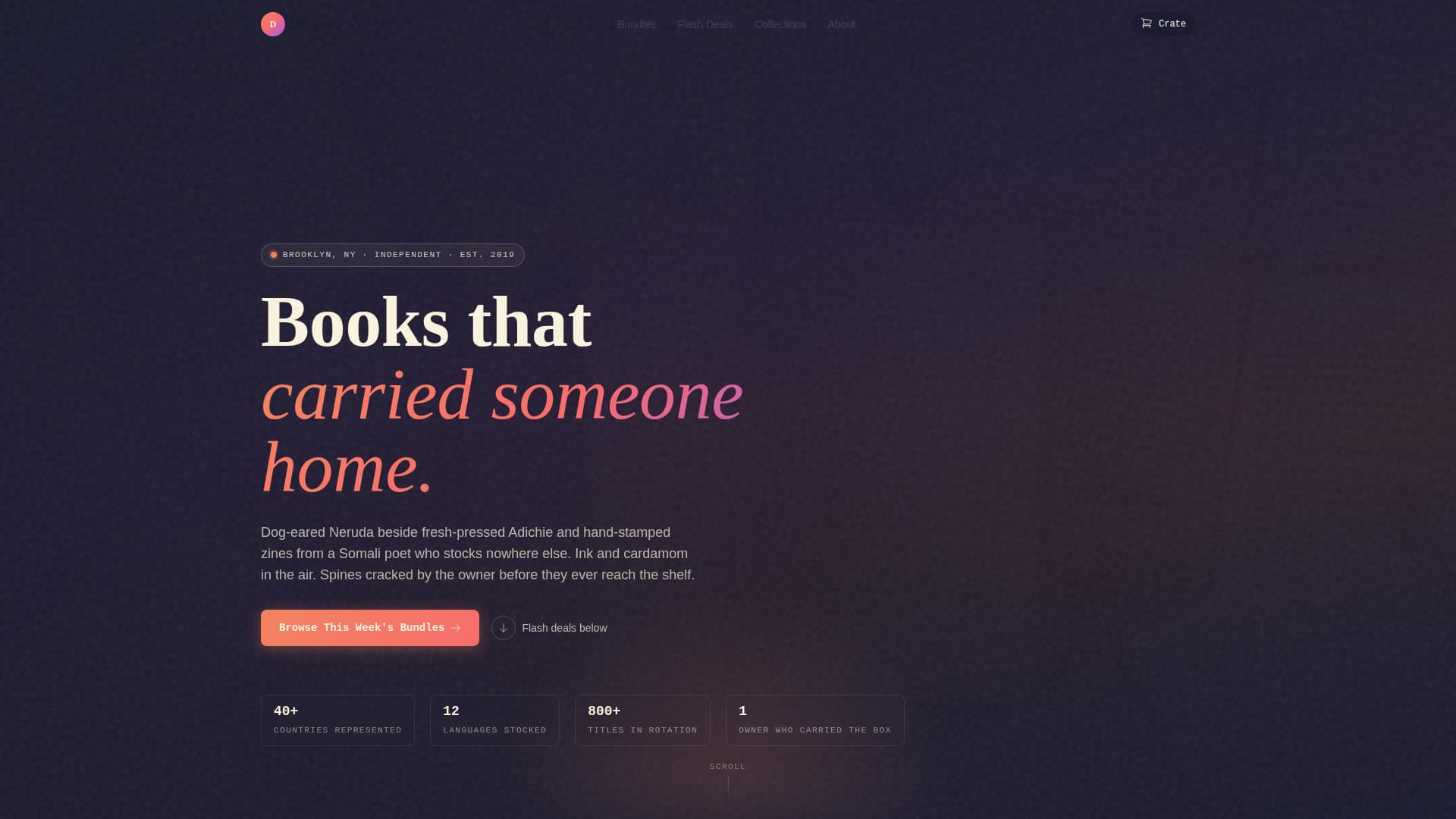 Diaspora - Curated Bookstore Landing Page Template