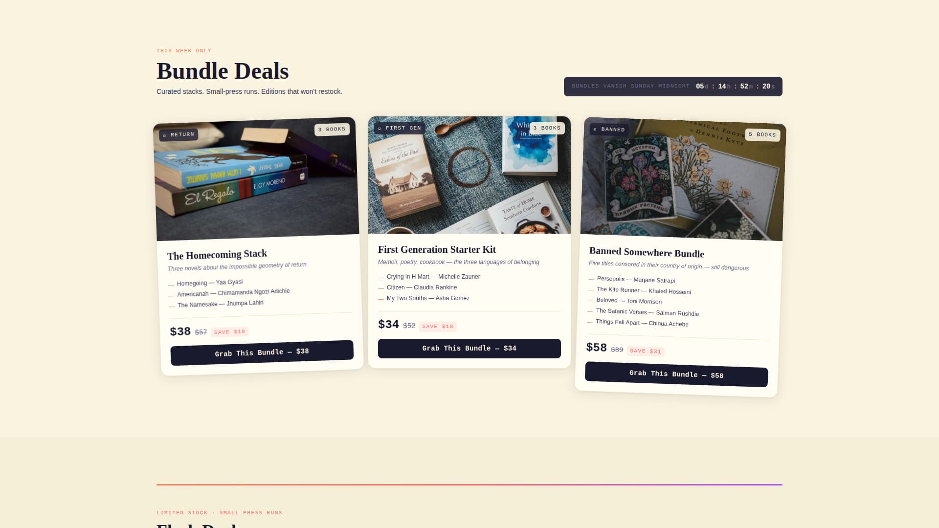Diaspora - Curated Bookstore Landing Page Template