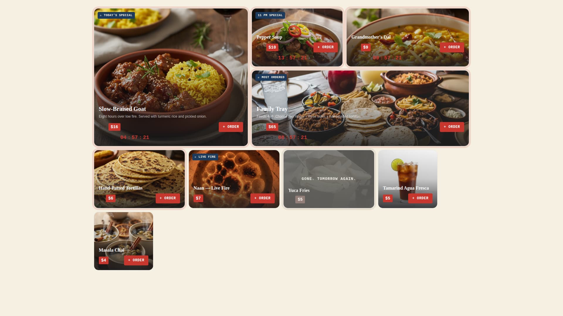 Mesa - Authentic Immigrant Restaurant Landing Page Template