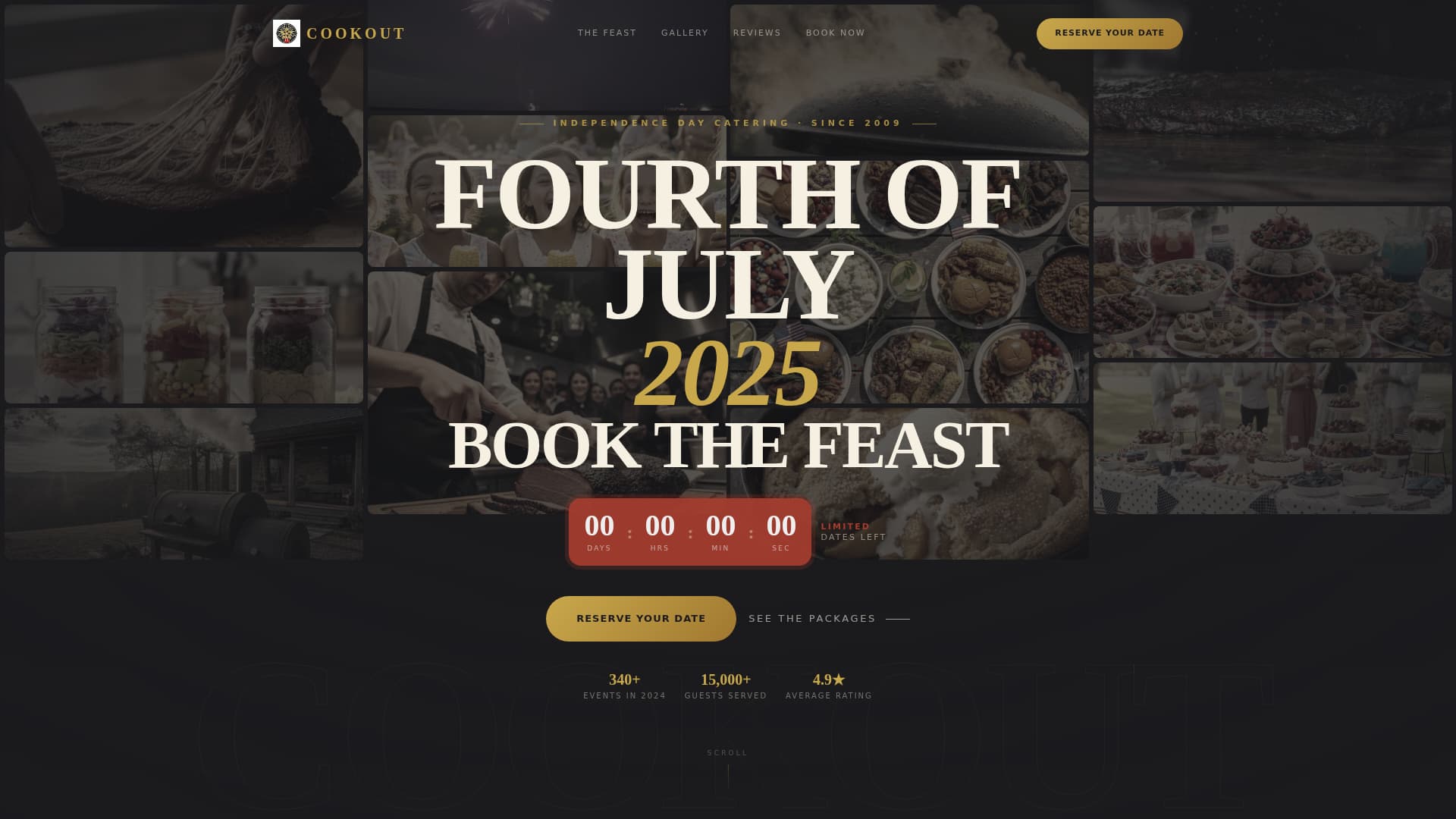 Cookout - Patriotic Catering Landing Page Template