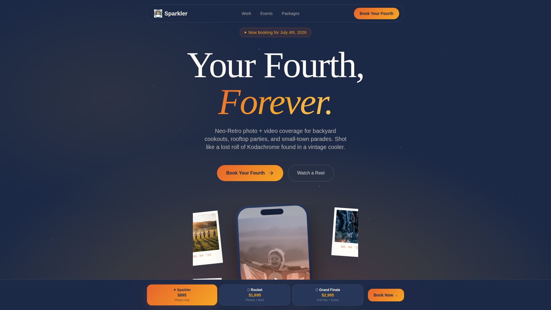 Sparkler - Vibrant Photography Landing Page Template
