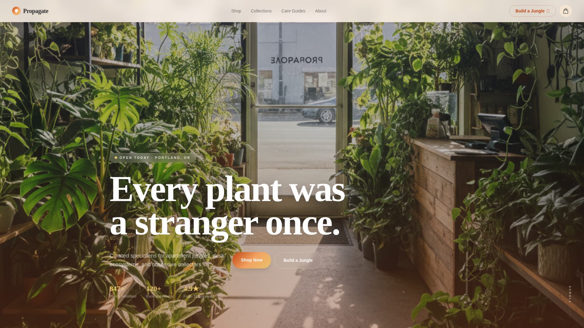 Propagate - Lush Plantshop Landing Page Template