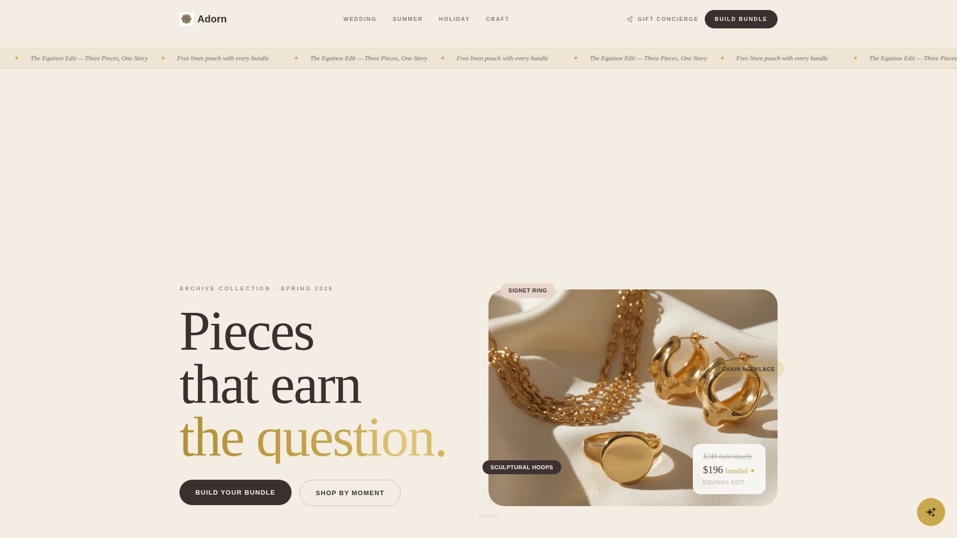 Adorn - Luxe Jewelry Landing Page Template