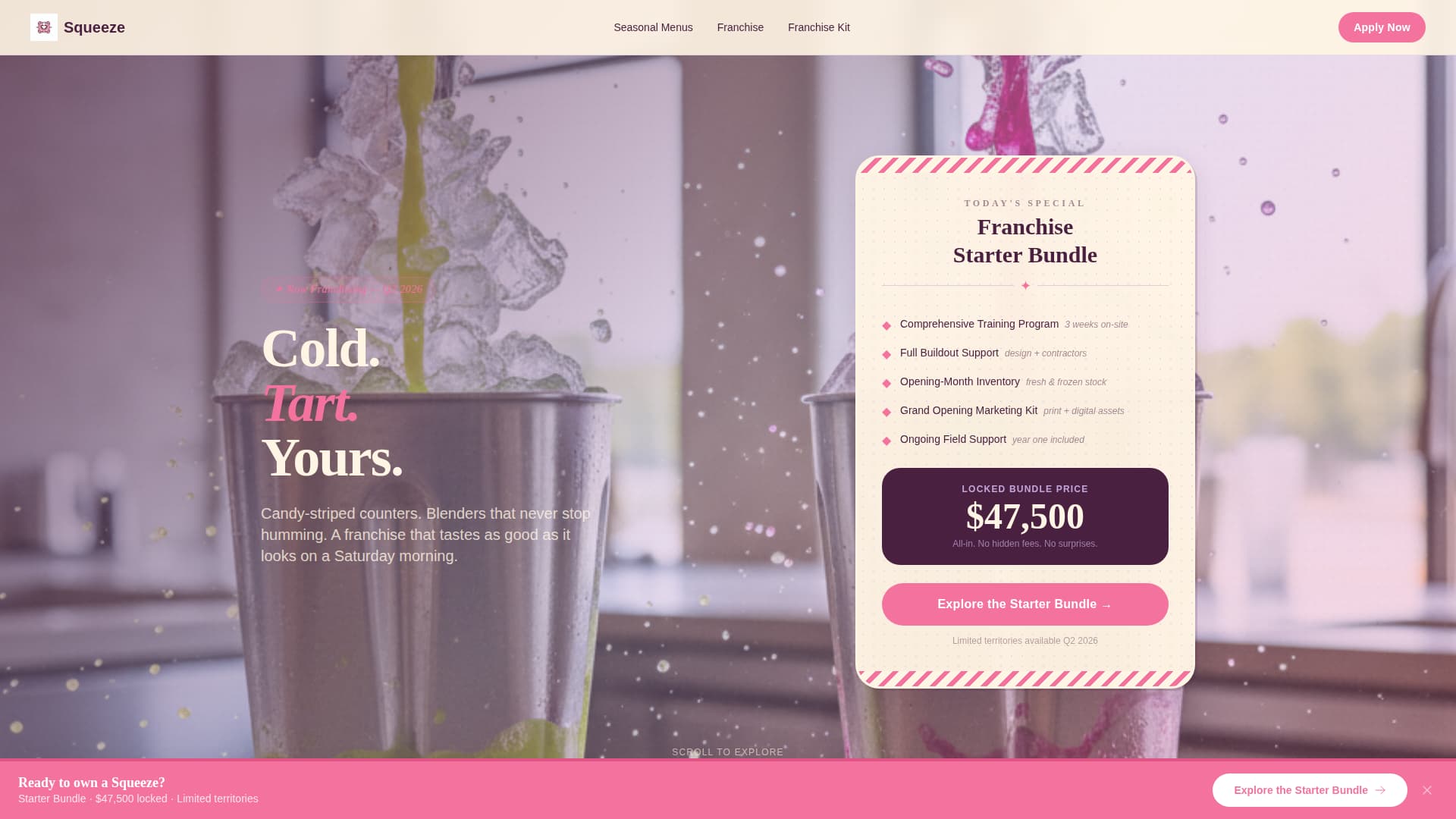 Squeeze - Vibrant Franchise Landing Page Template