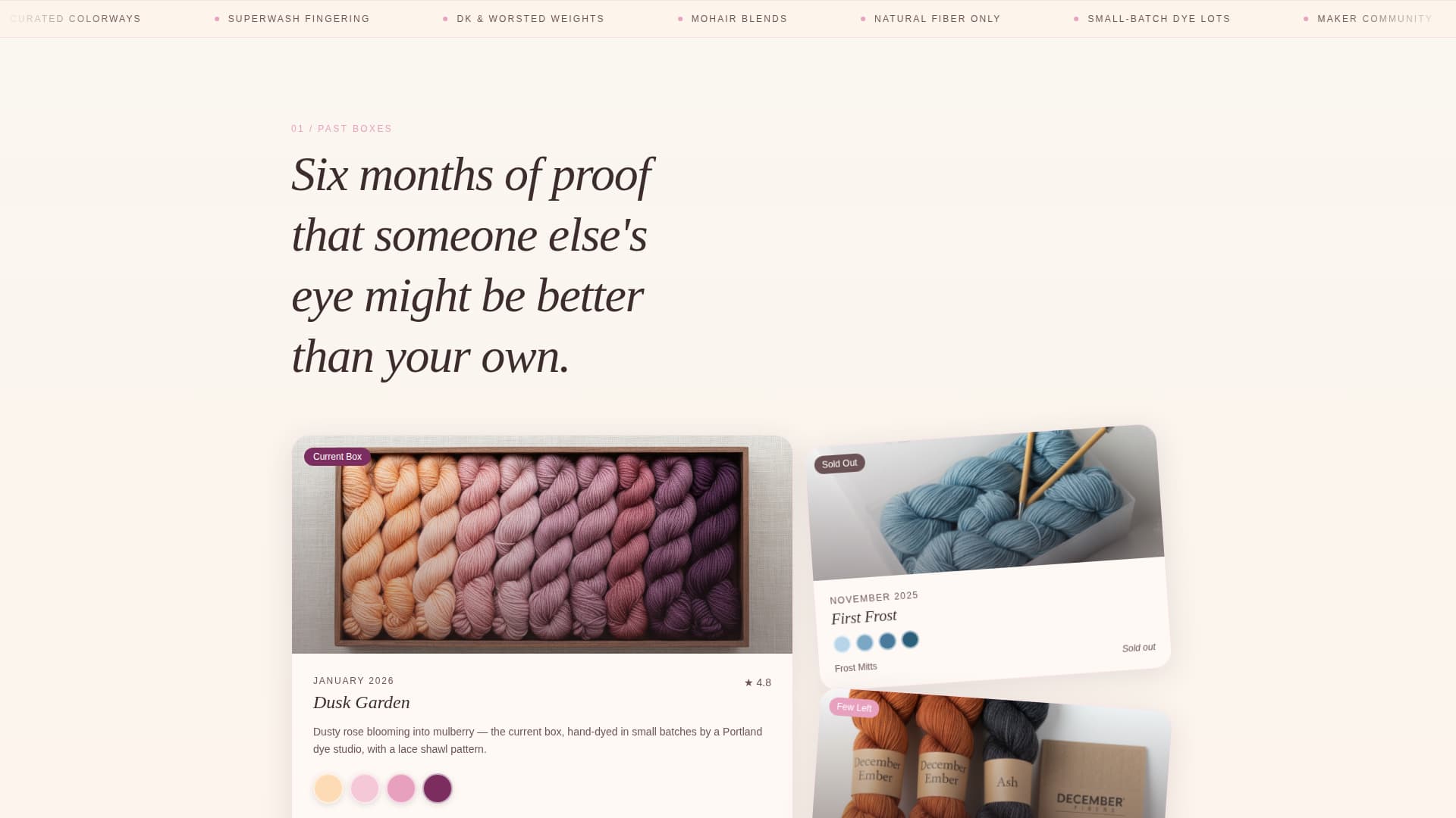 Skein - Curated Yarn Landing Page Template