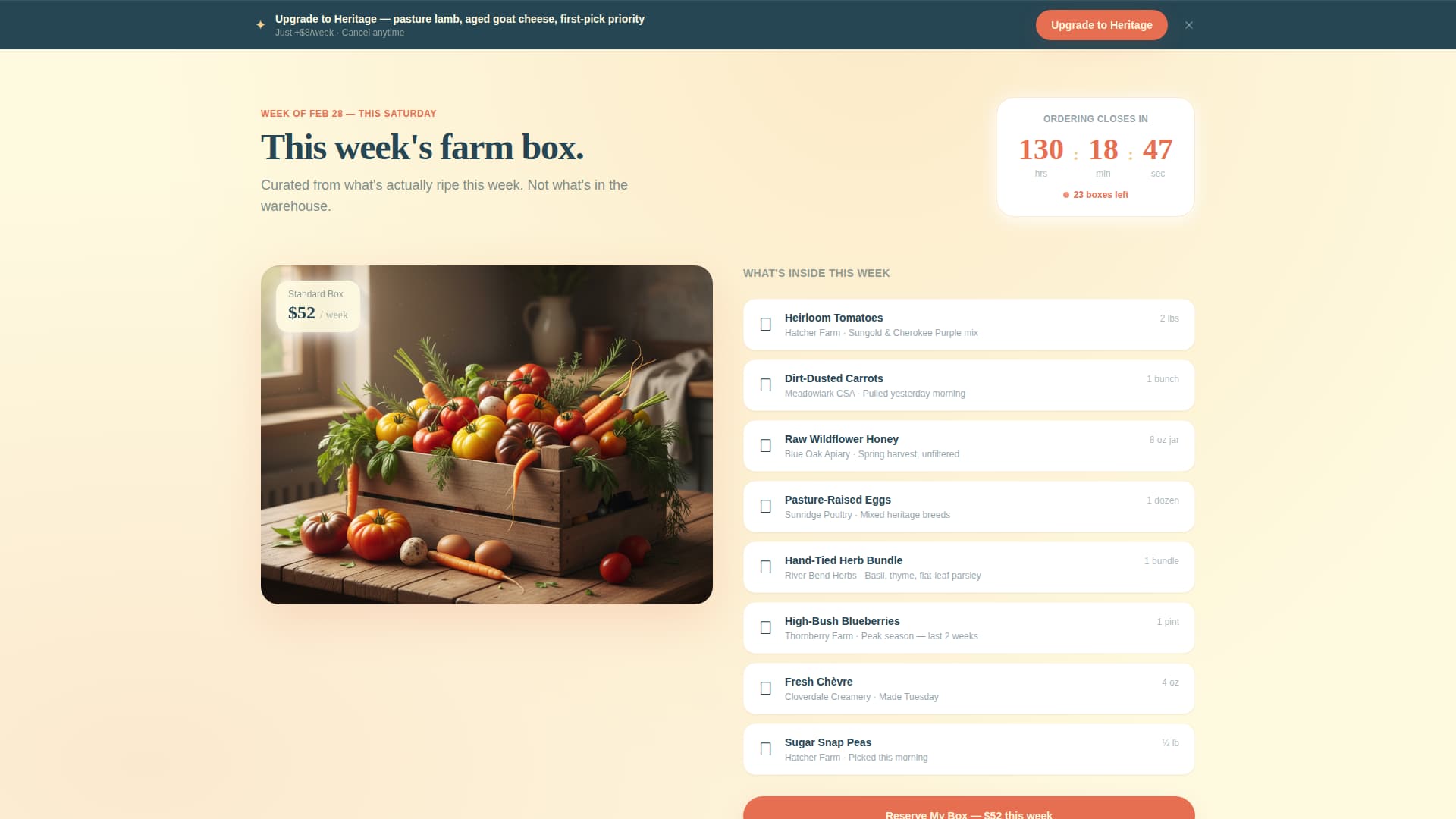 Harvest - Fresh Farmmarket Landing Page Template