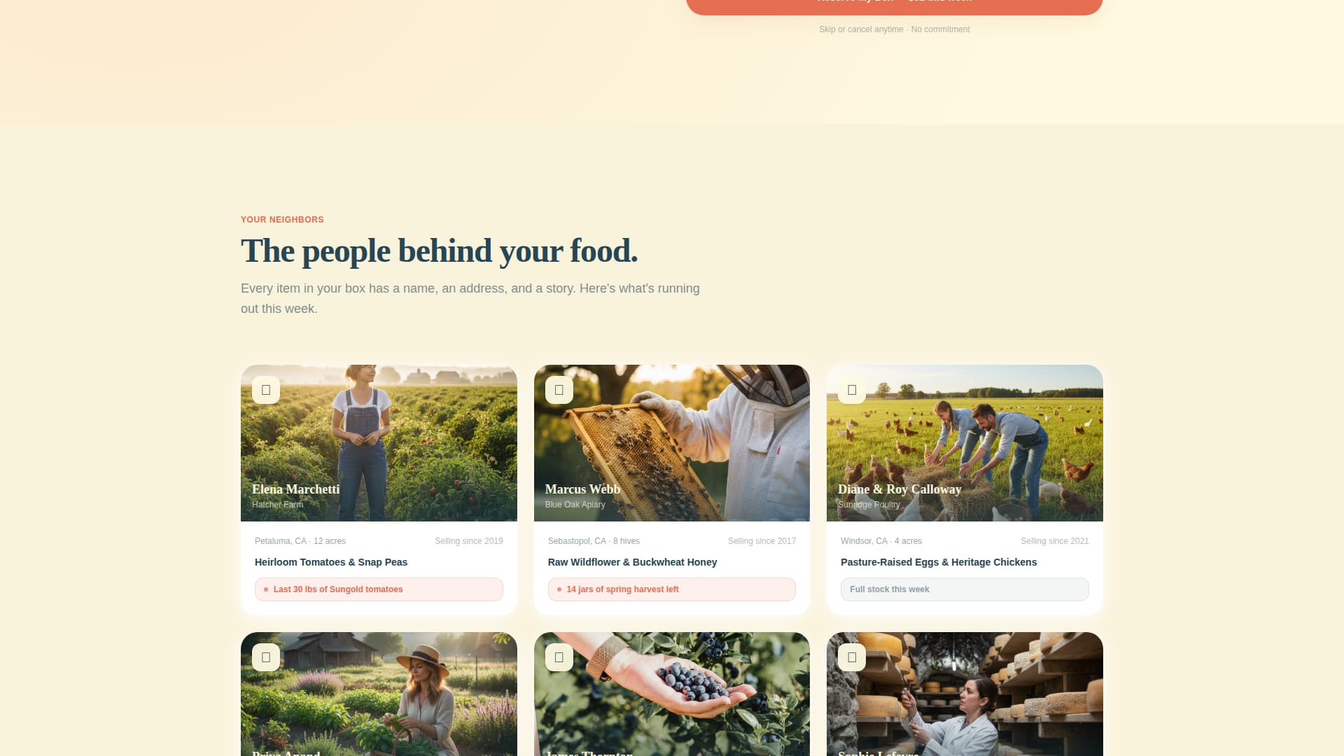 Harvest - Fresh Farmmarket Landing Page Template
