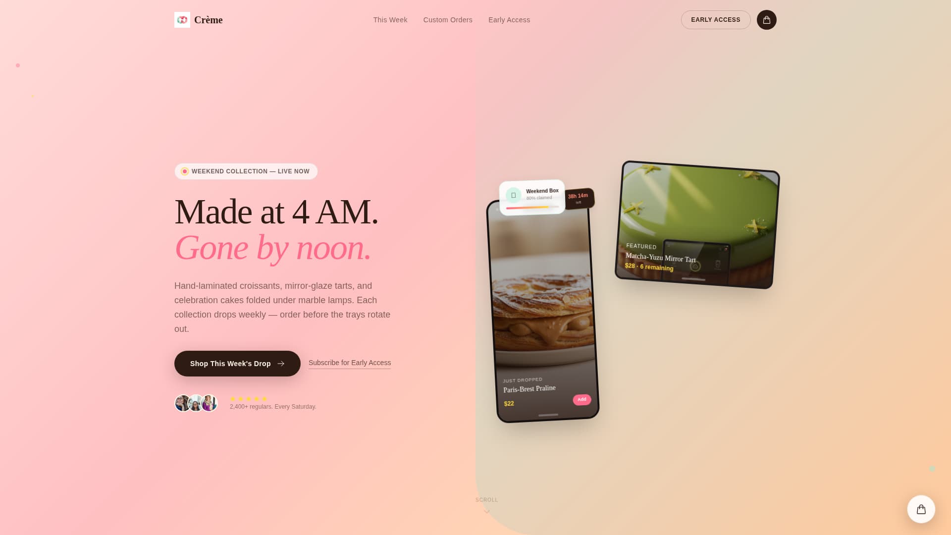 Crème - Irresistible Patisserie Landing Page Template