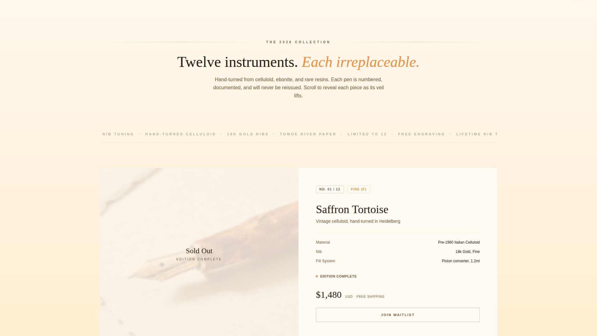 Nib - Exclusive Pen Landing Page Template