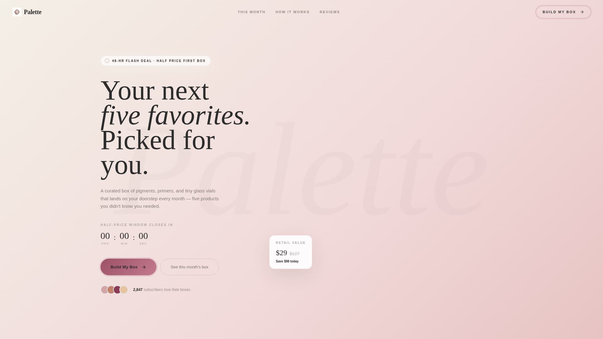 Palette - Luxurious Beauty Landing Page Template