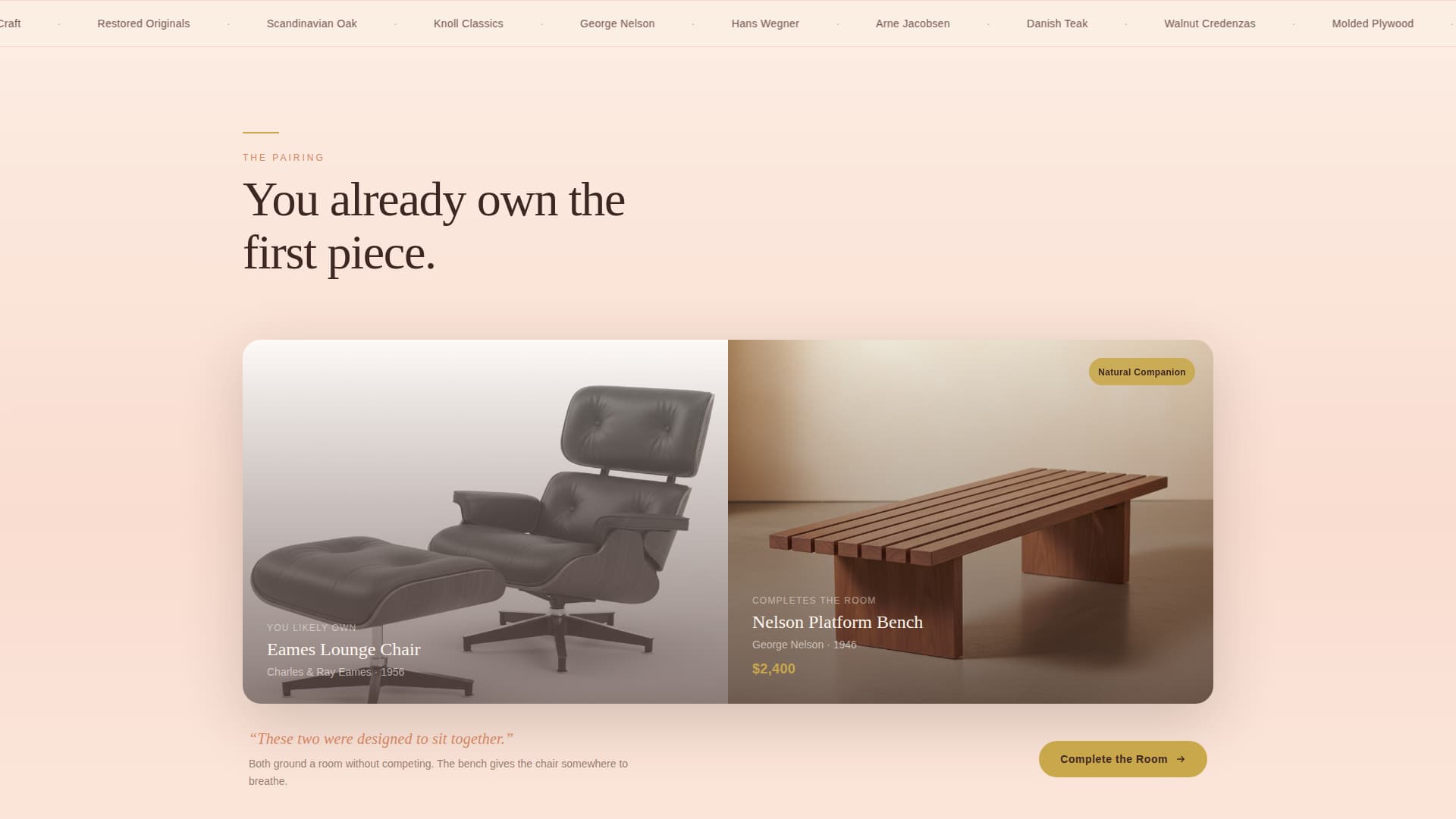 Teak - Curated Furniture Landing Page Template