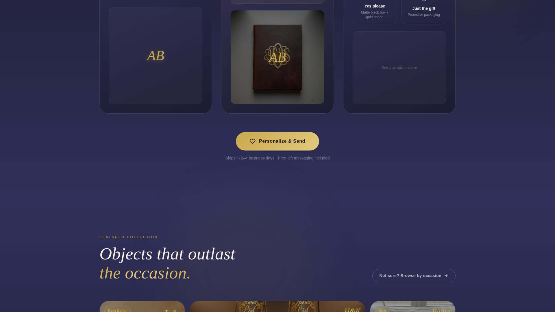 Engrave - Luxurious Monogram Landing Page Template