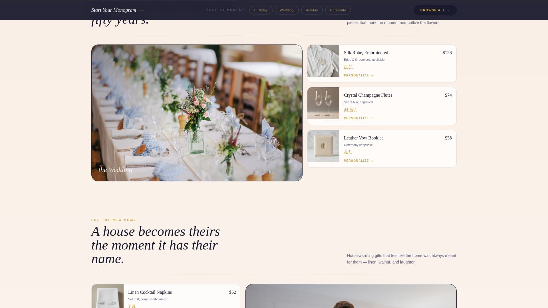 Monogram - Elegant Personalization Landing Page Template