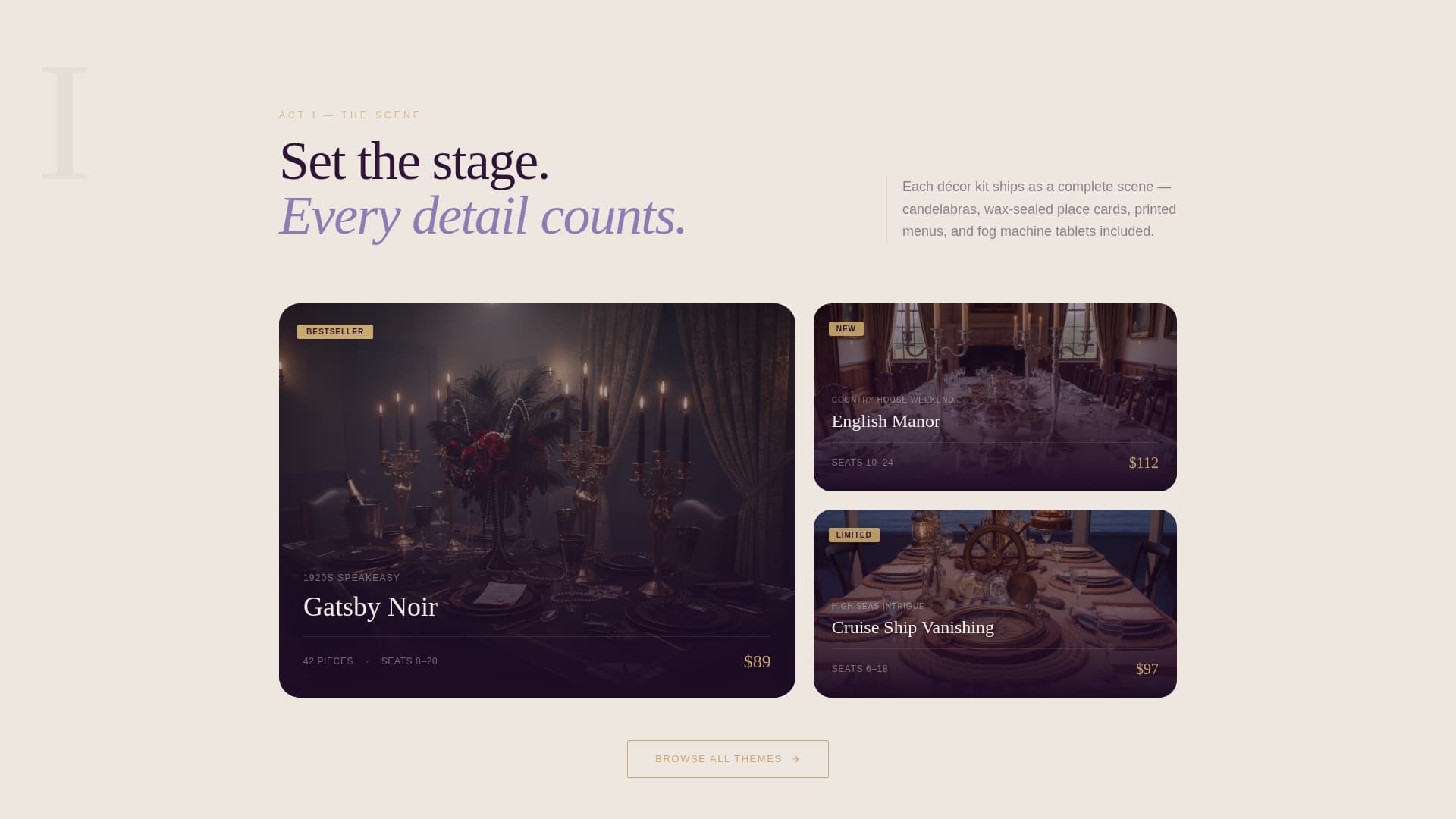 Whodunit - Elegant Mysterysupply Landing Page Template