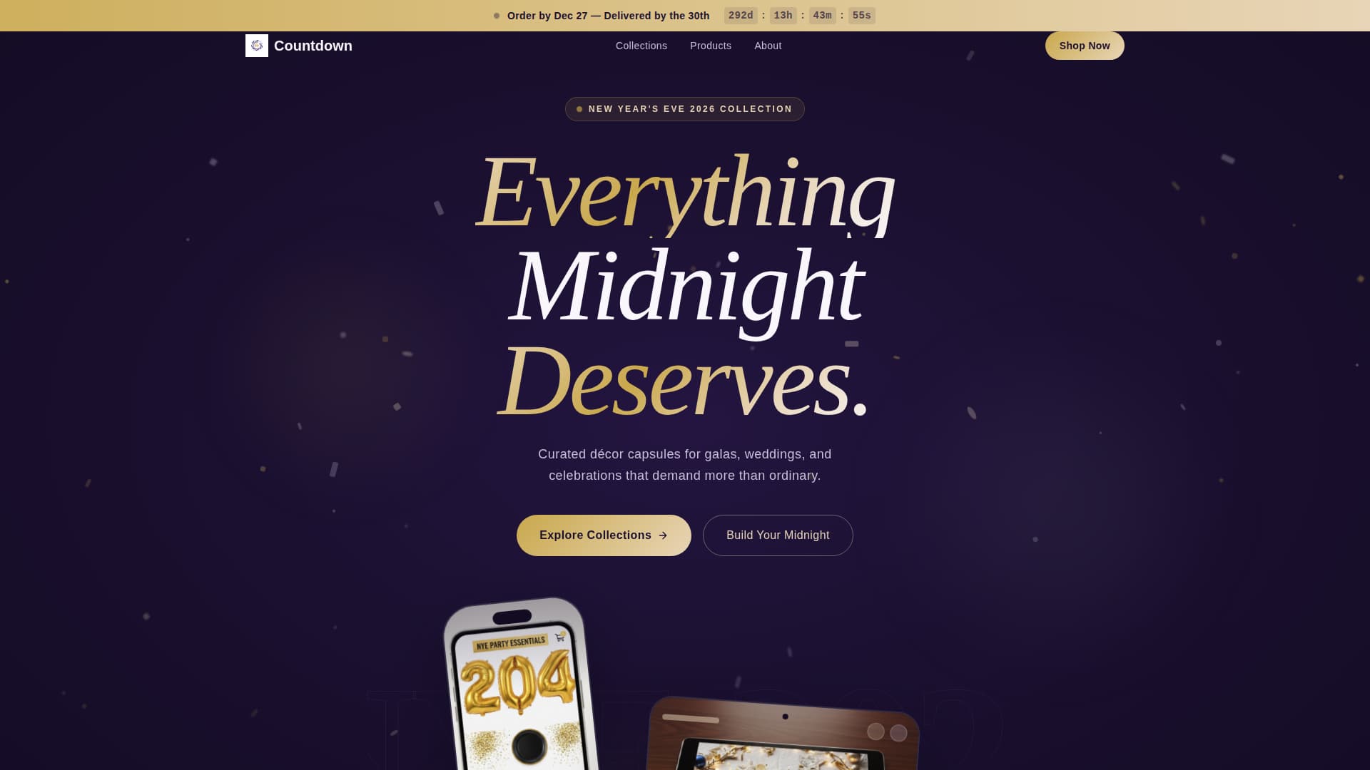 Countdown - Luxe New Year's Eve Landing Page Template
