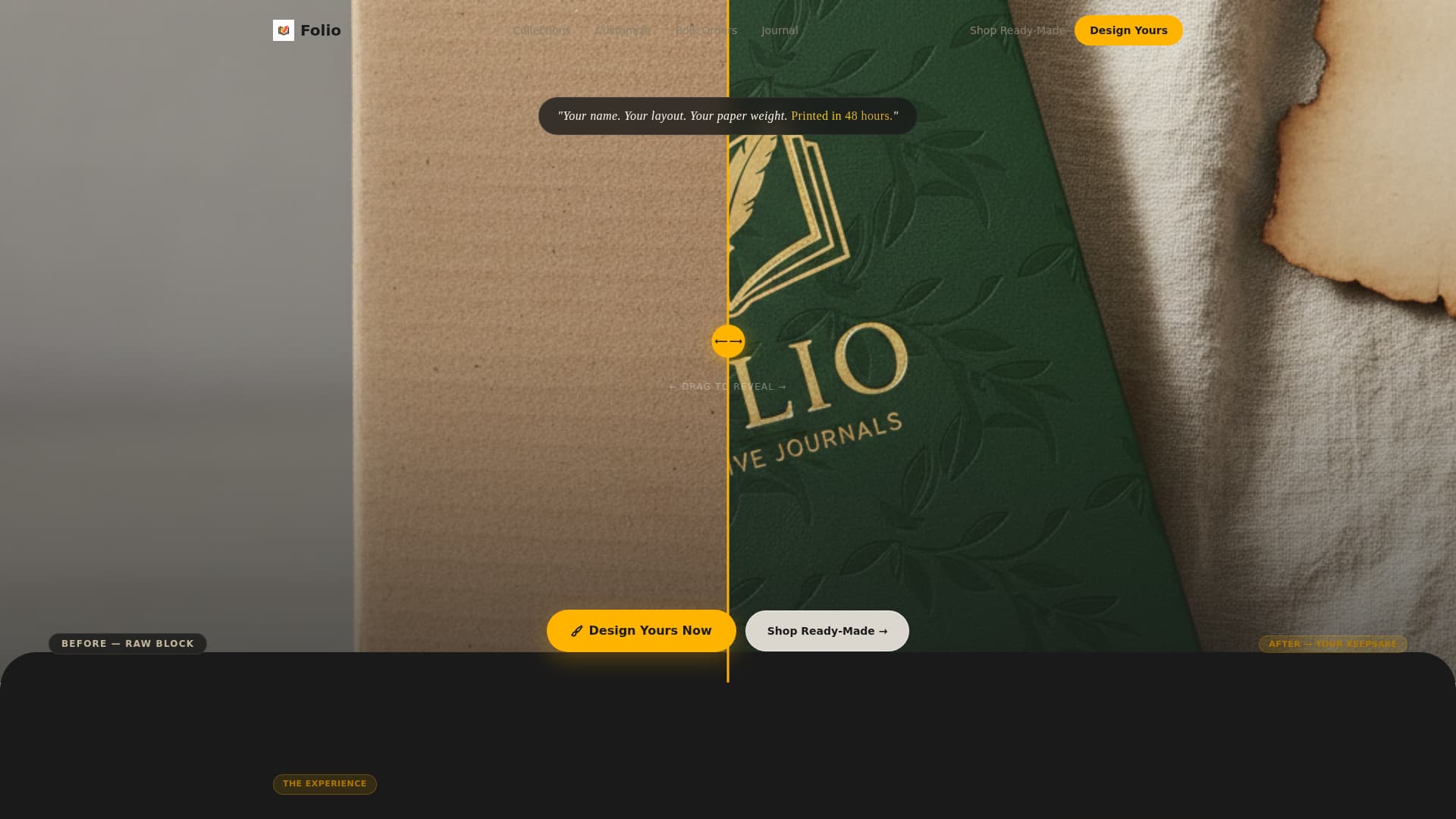 Folio - Luxe Notebooks Landing Page Template