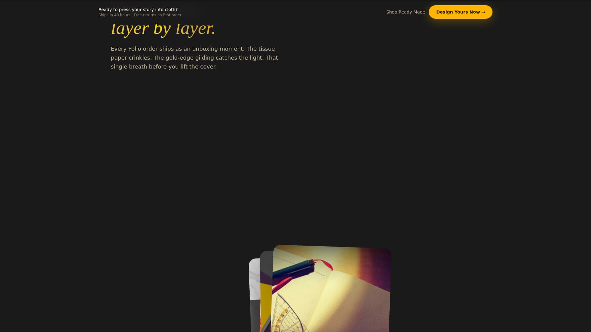 Folio - Luxe Notebooks Landing Page Template