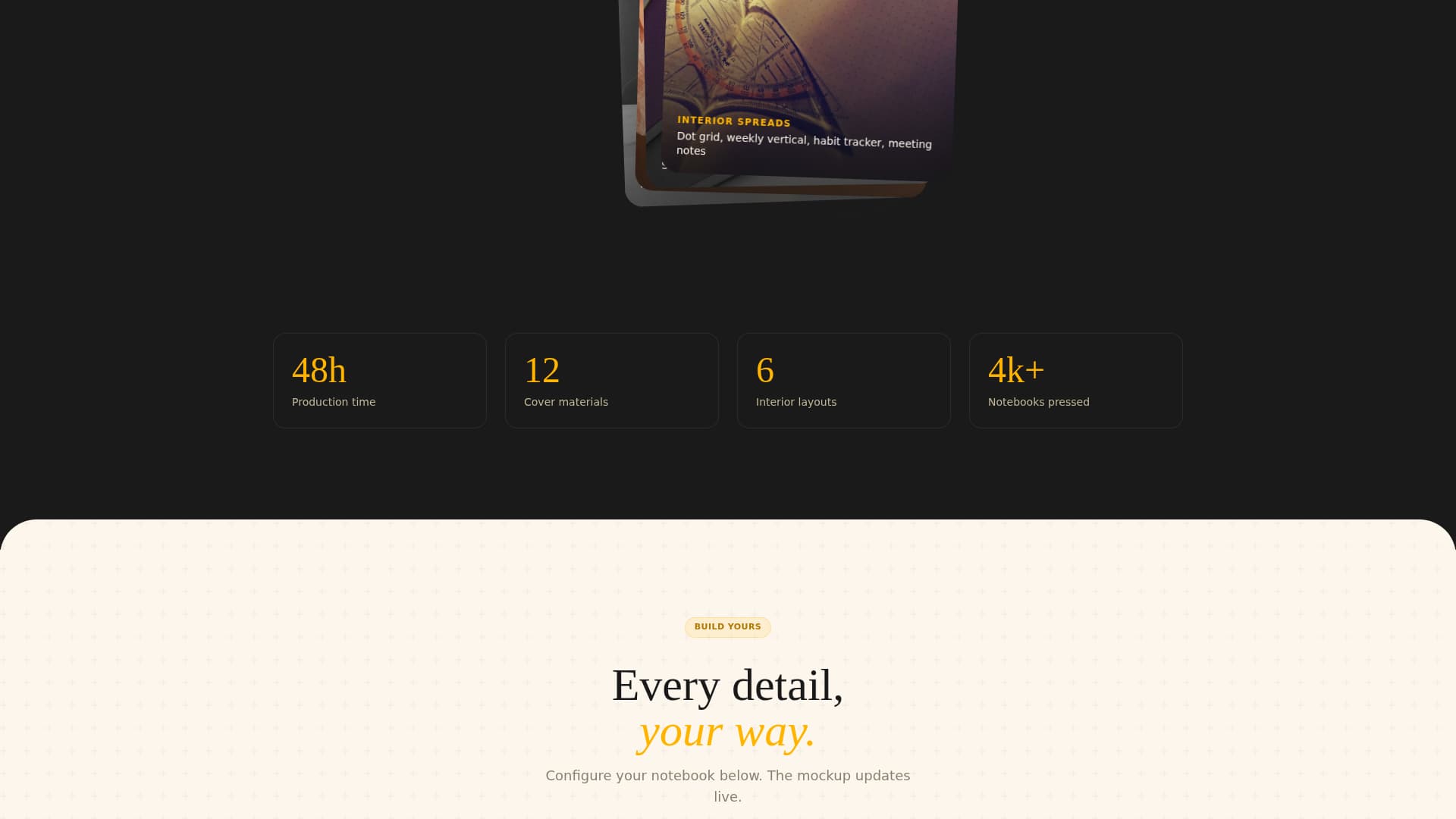 Folio - Luxe Notebooks Landing Page Template