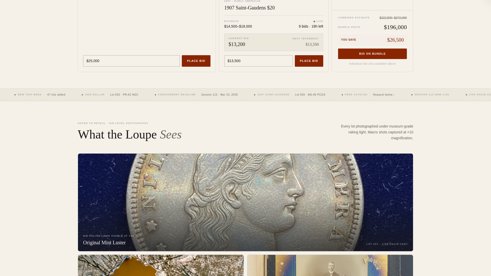 Mint - Prestigious Numismatic Landing Page Template