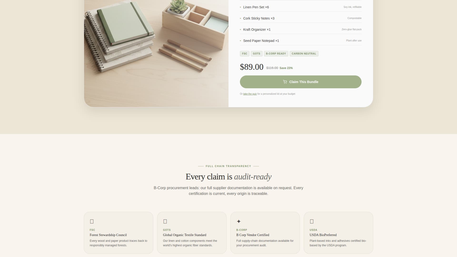 Stockroom - Sustainable Office Landing Page Template