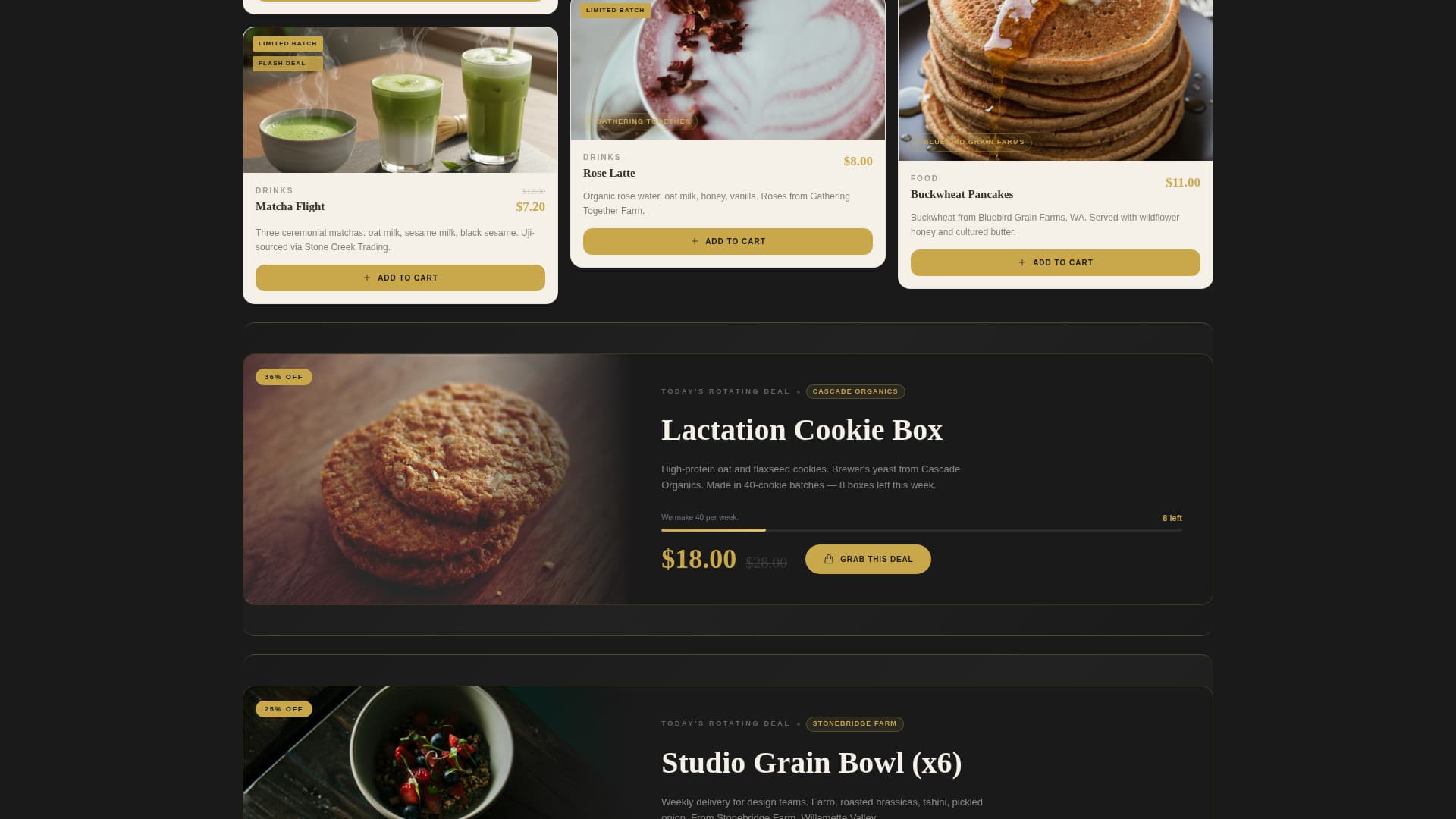 Sprout - Artisan Café Landing Page Template