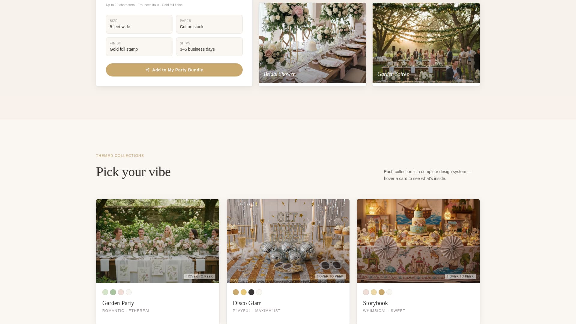 FTE - Elegant Party Supplies Landing Page Template
