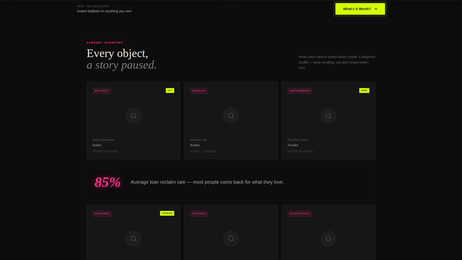 Hock — Premium Pawn Broker Landing Page Template
