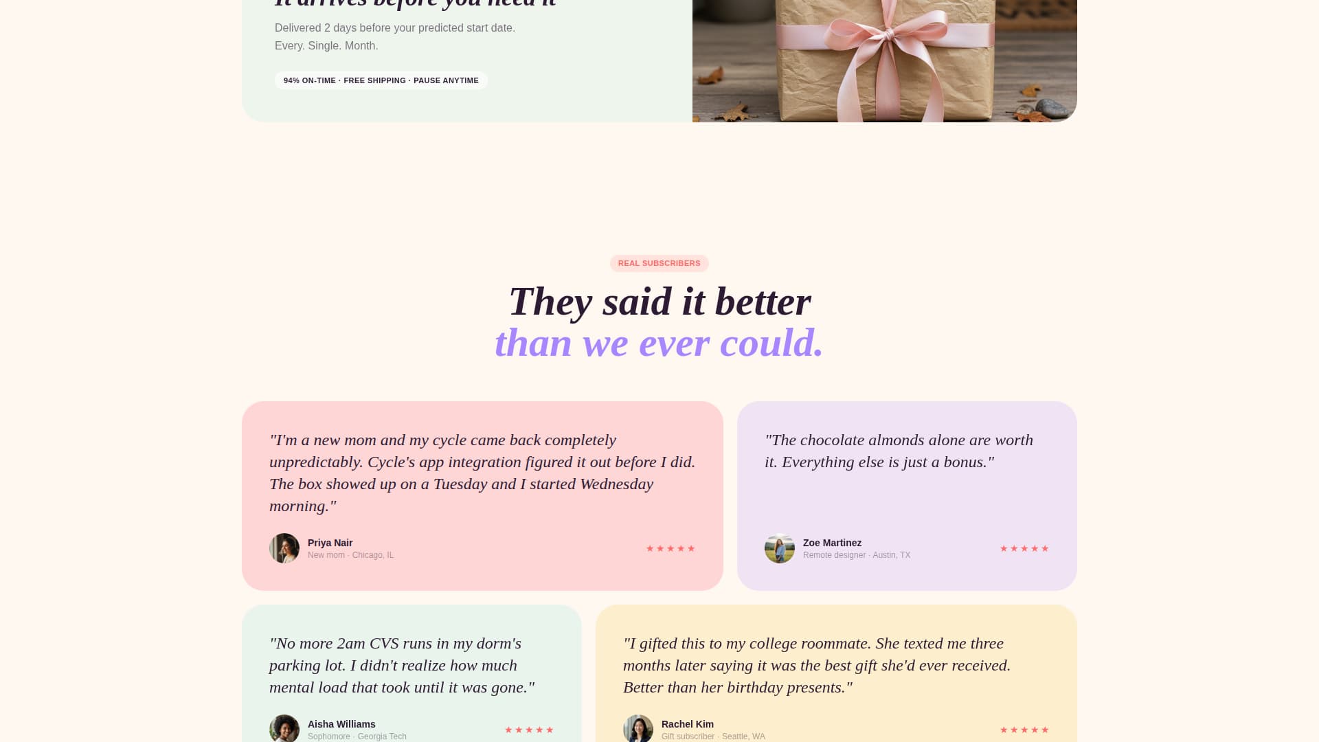 Cycle - Curated Subscription Landing Page Template