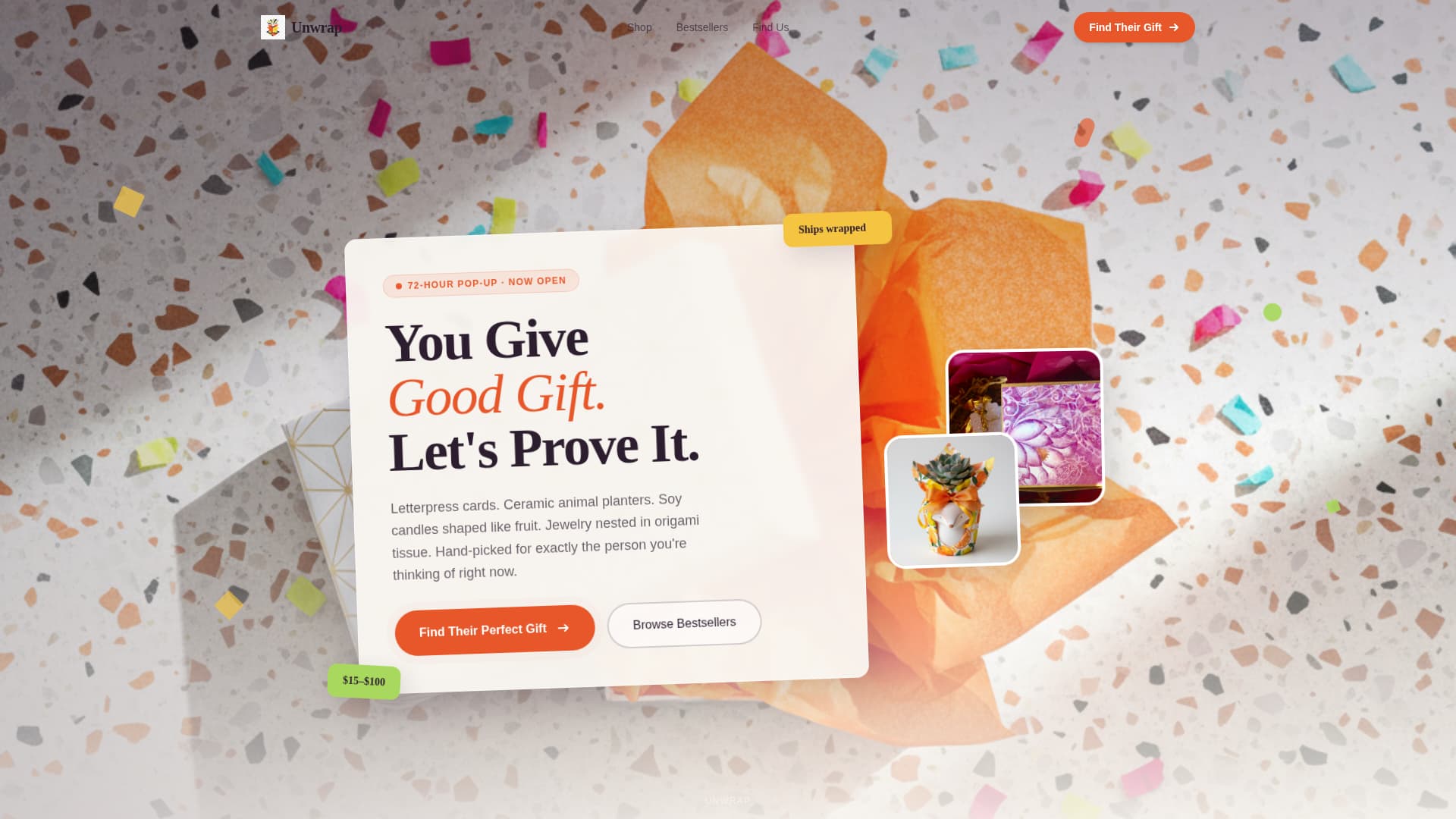 Unwrap - Playful Popup Landing Page Template