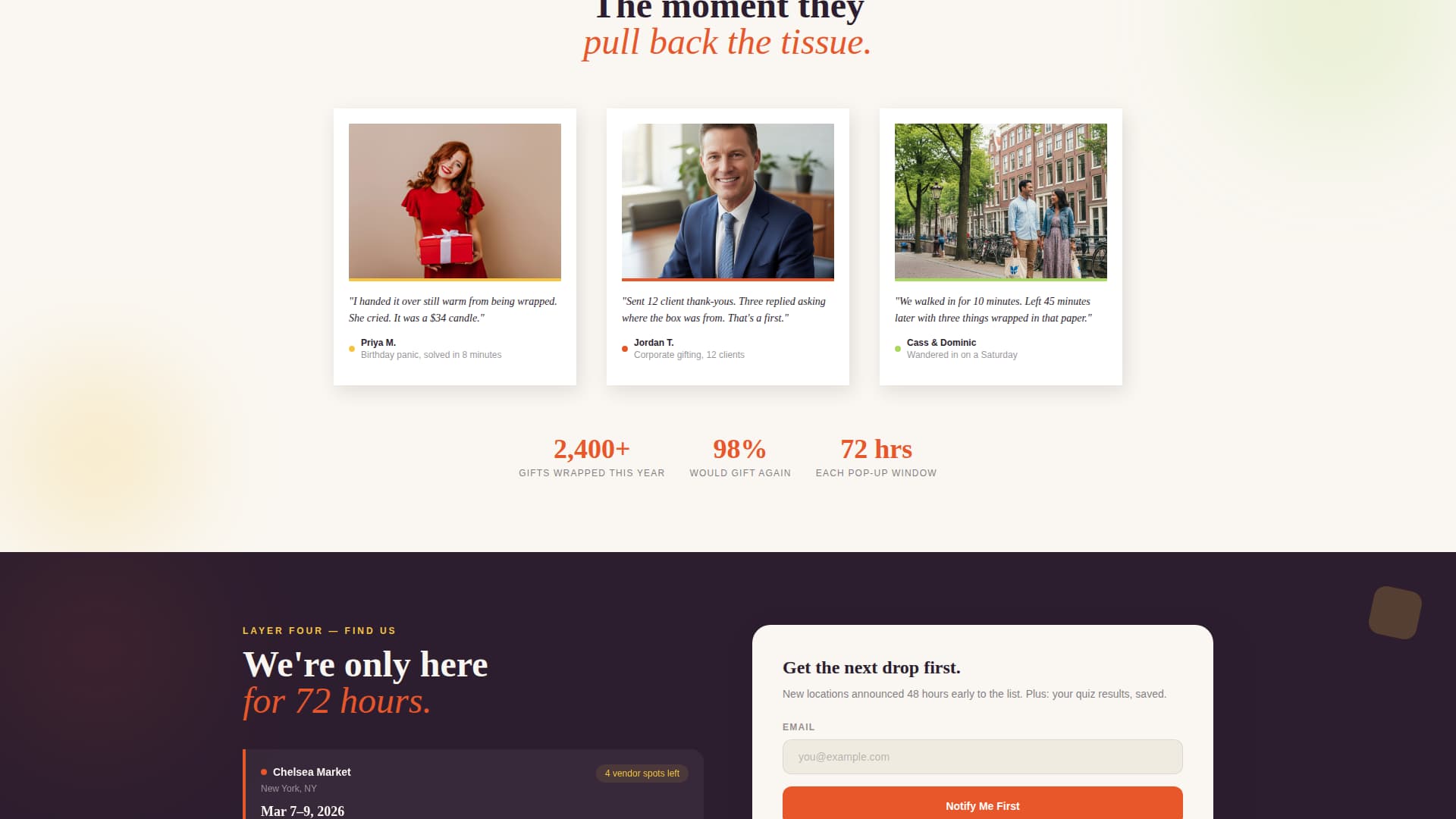 Unwrap - Playful Popup Landing Page Template
