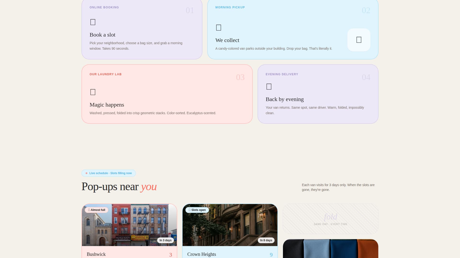Fold - Playful Popup Landing Page Template