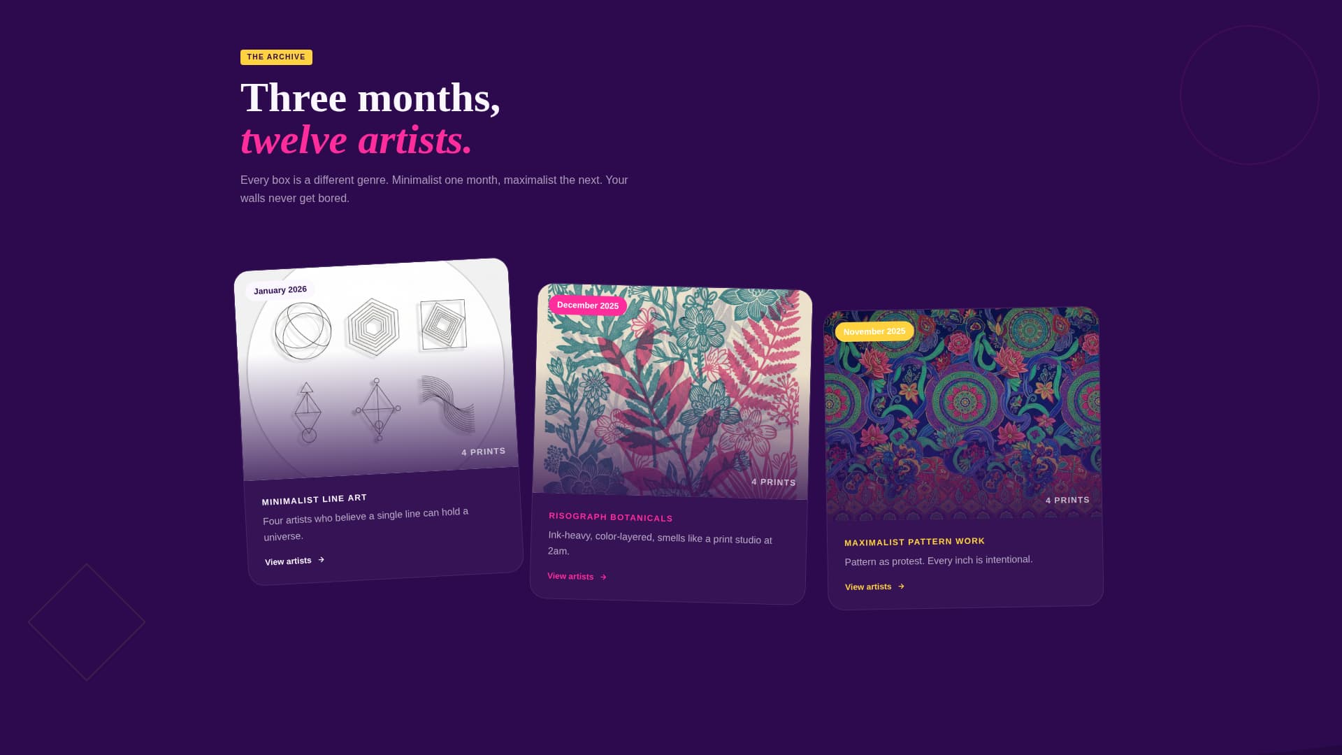 Curate - Playful Art Prints Landing Page Template