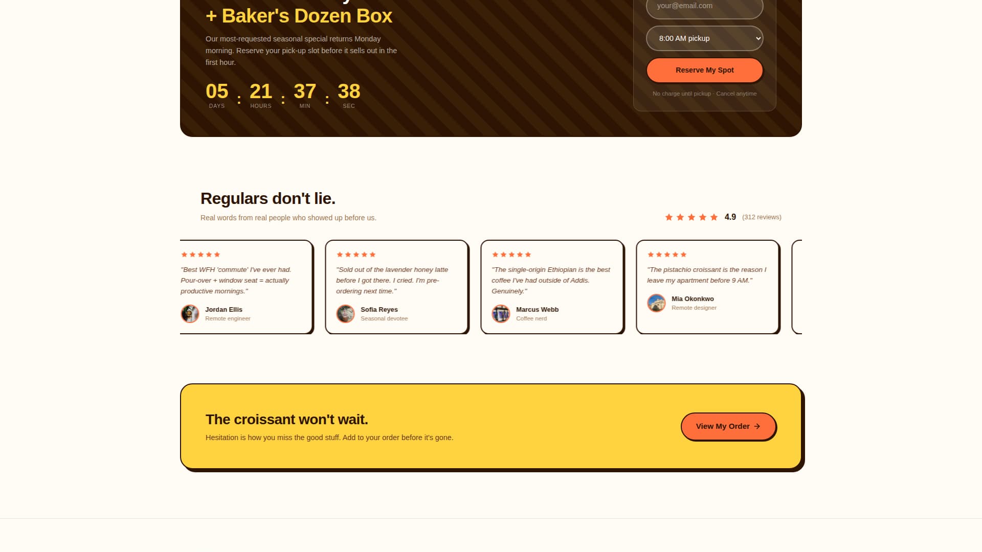 Brew - Vibrant Café Landing Page Template