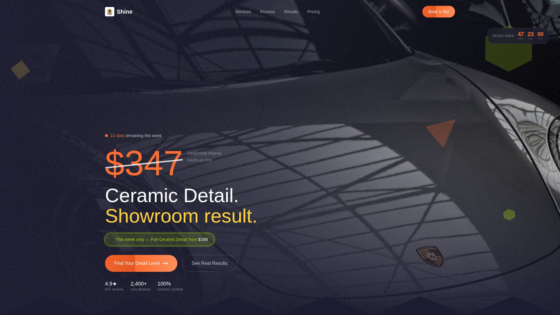 Shine - Irresistible Detailing Landing Page Template
