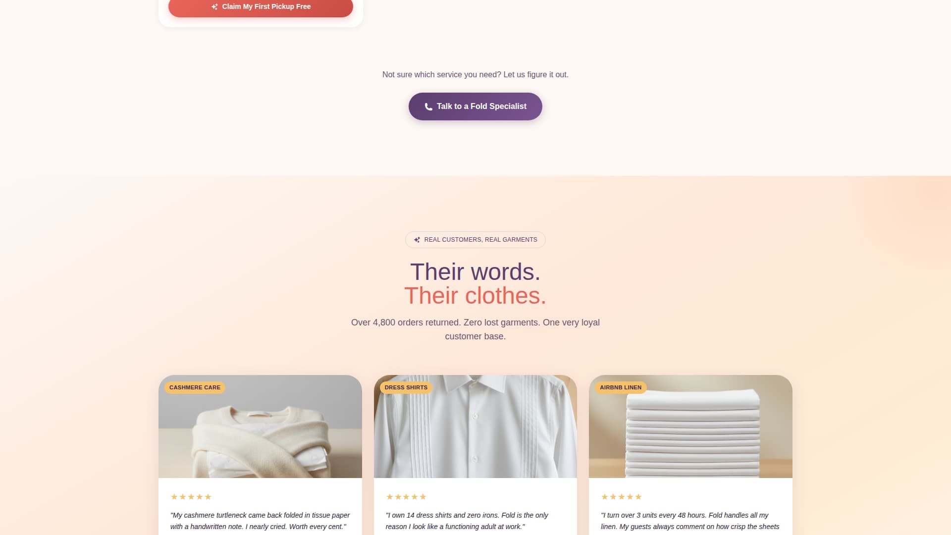 Fold - Premium Laundry Landing Page Template