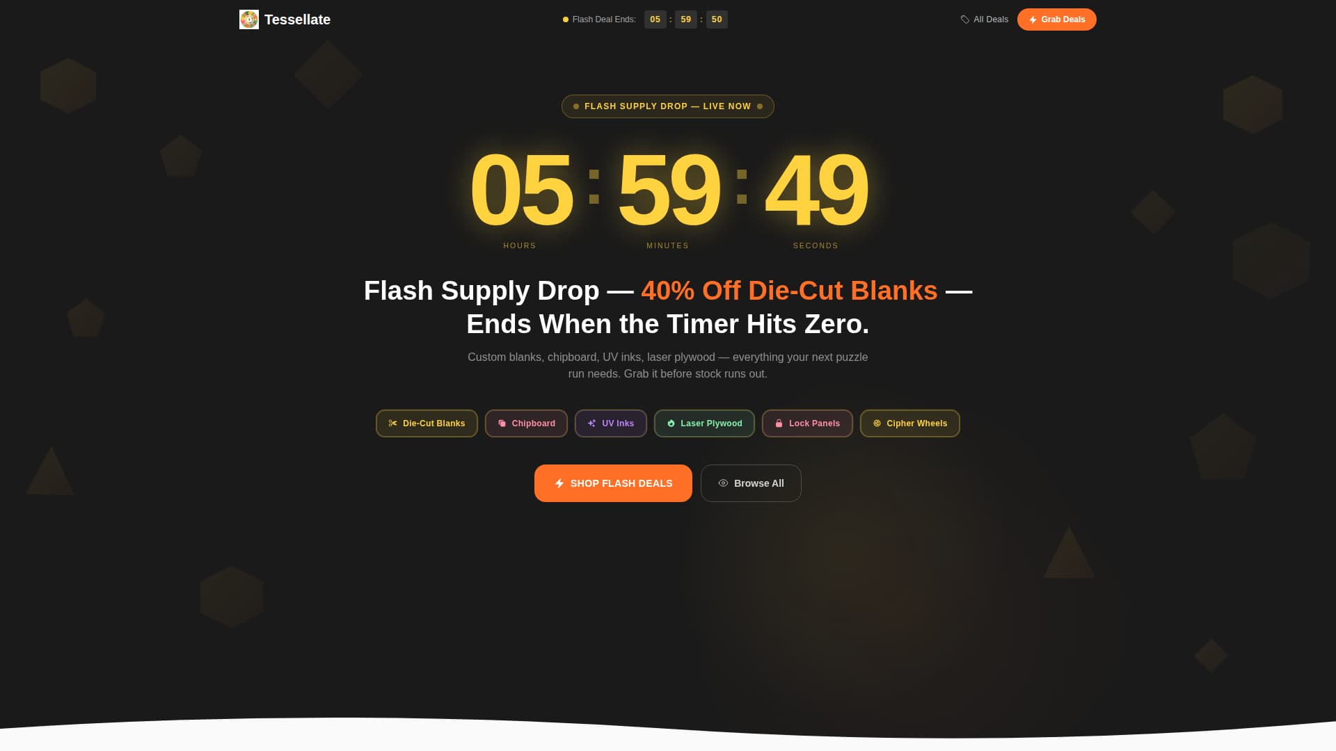 Tessellate - Electric Puzzle Supply Landing Page Template