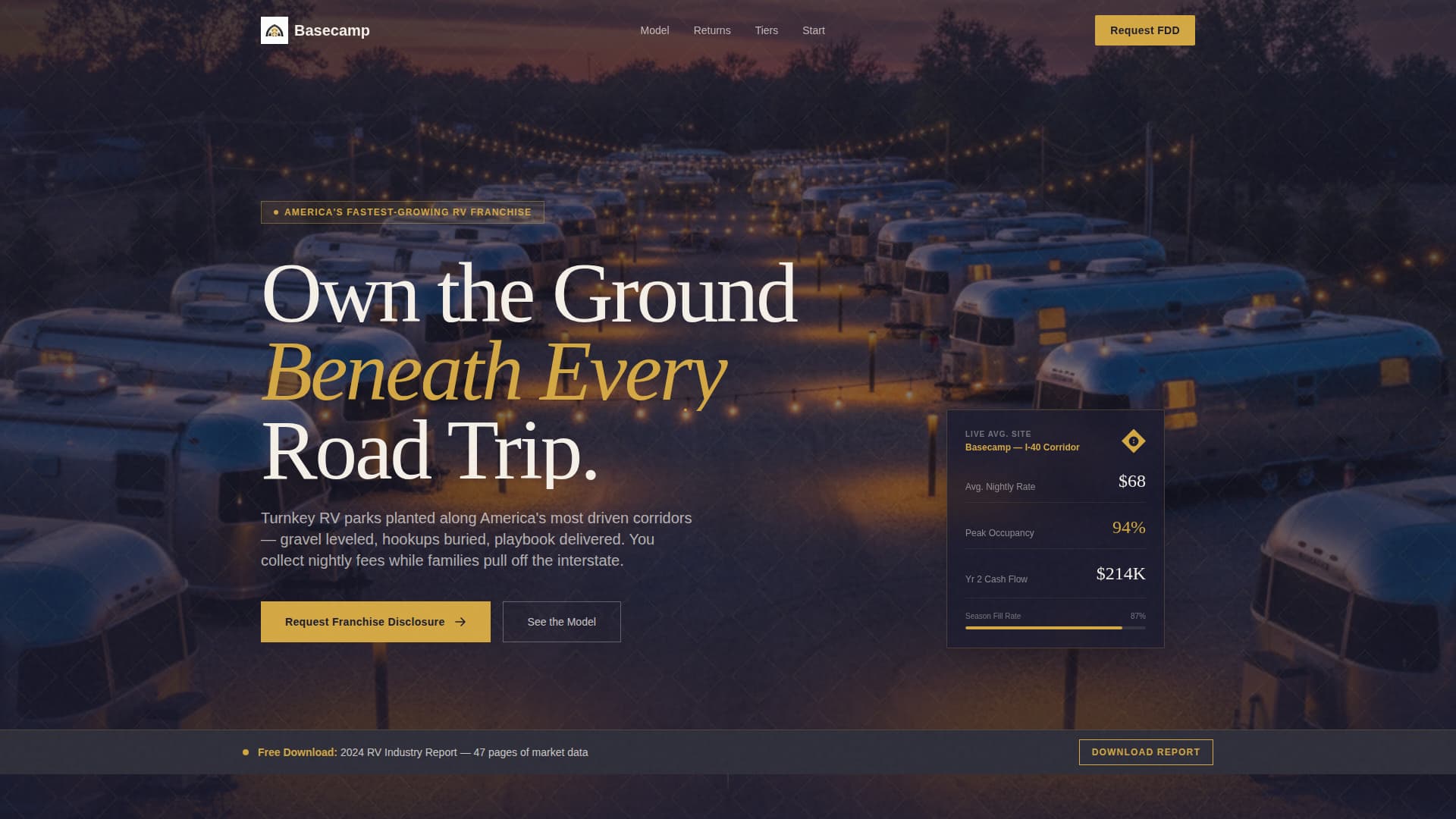 Basecamp - Turnkey Franchise Landing Page Template