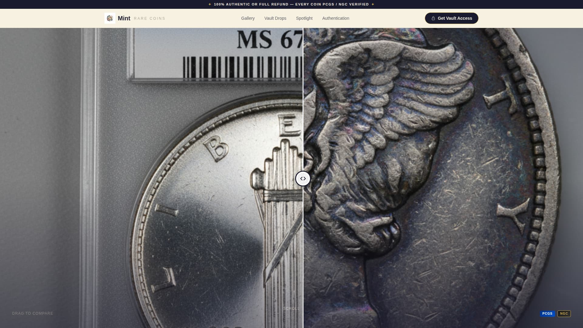 Strike — Exclusive Coin Collecting Landing Page Template