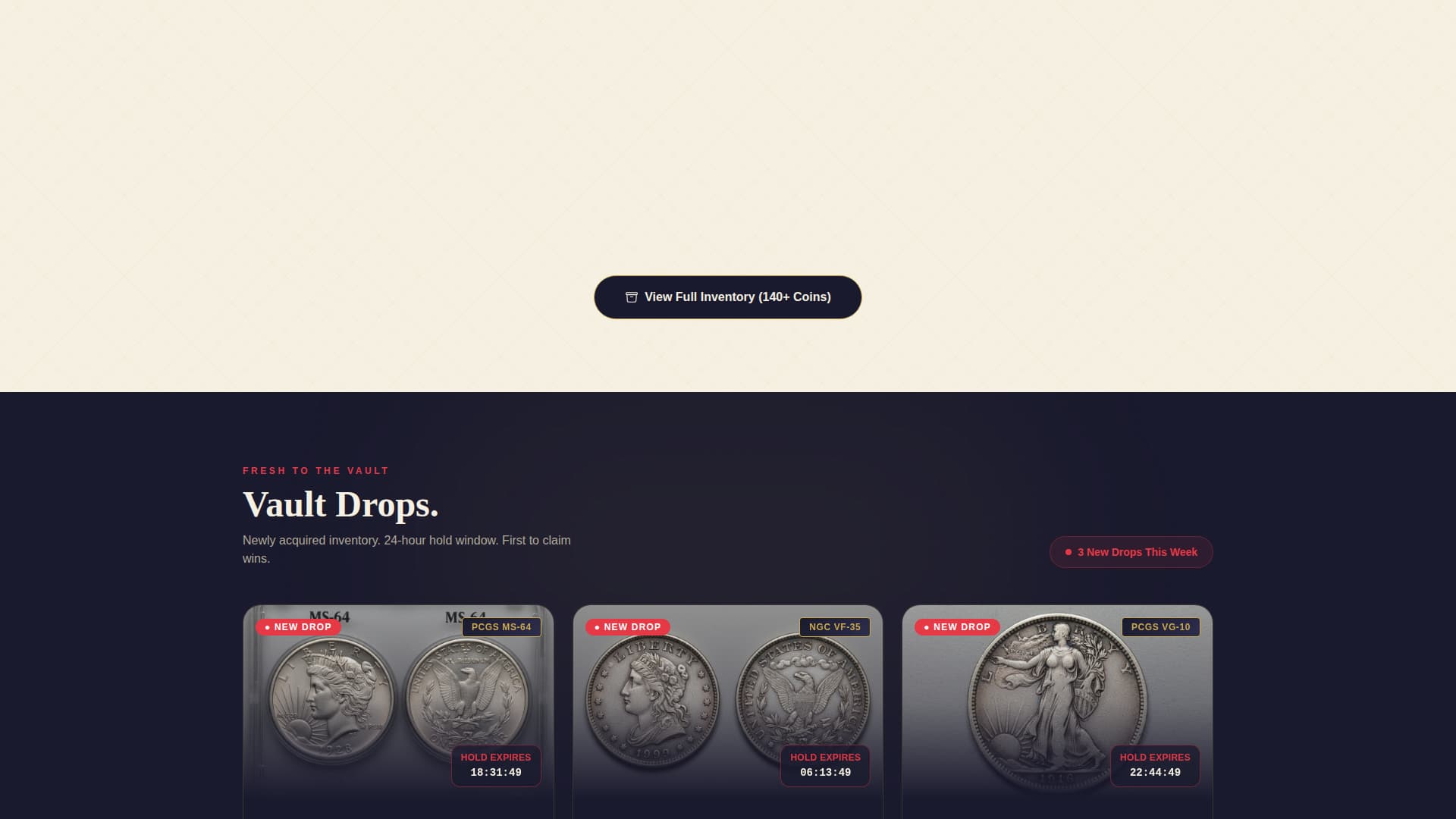 Strike — Exclusive Coin Collecting Landing Page Template