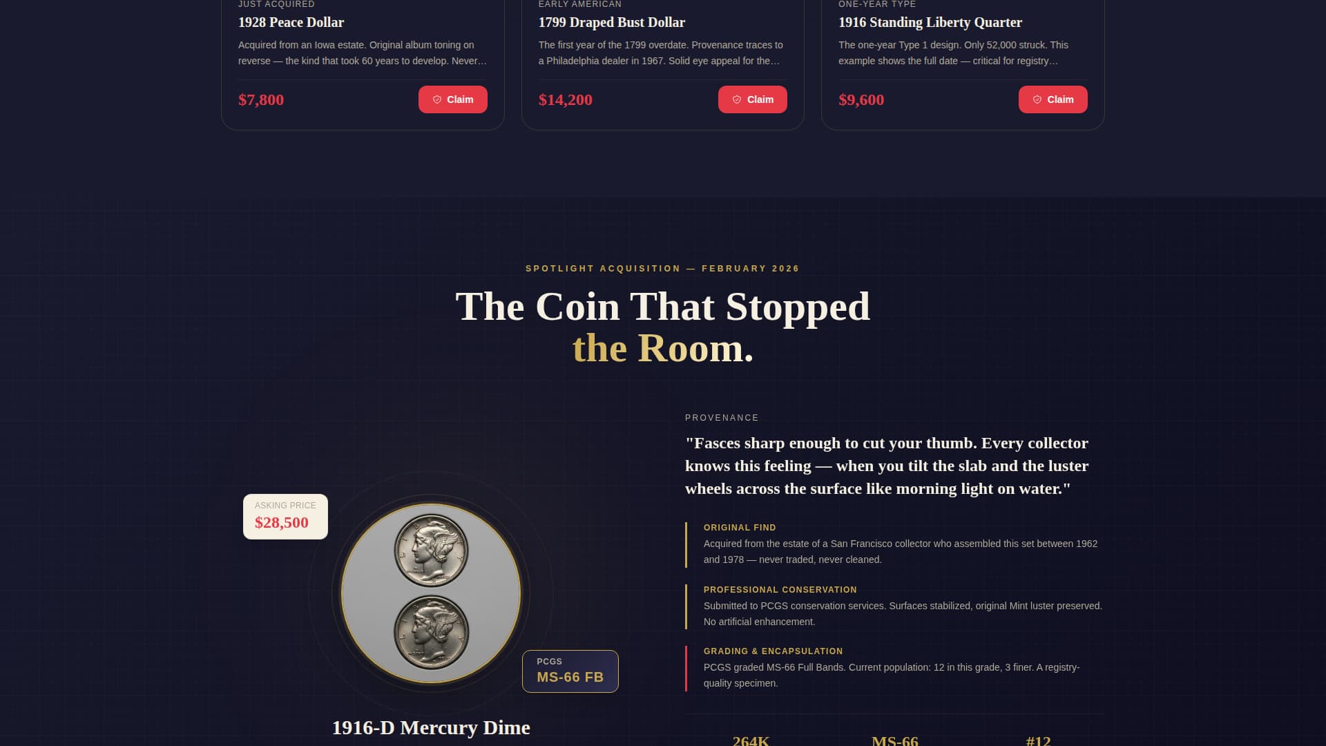 Strike — Exclusive Coin Collecting Landing Page Template