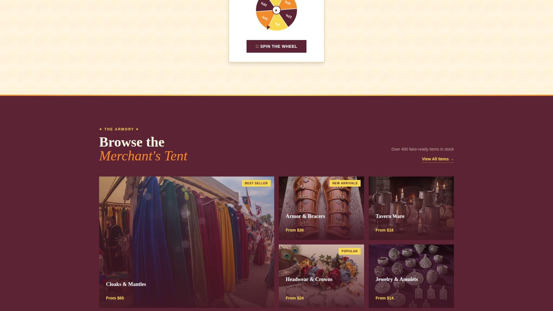 Garb - Enchanting Renaissance Landing Page Template