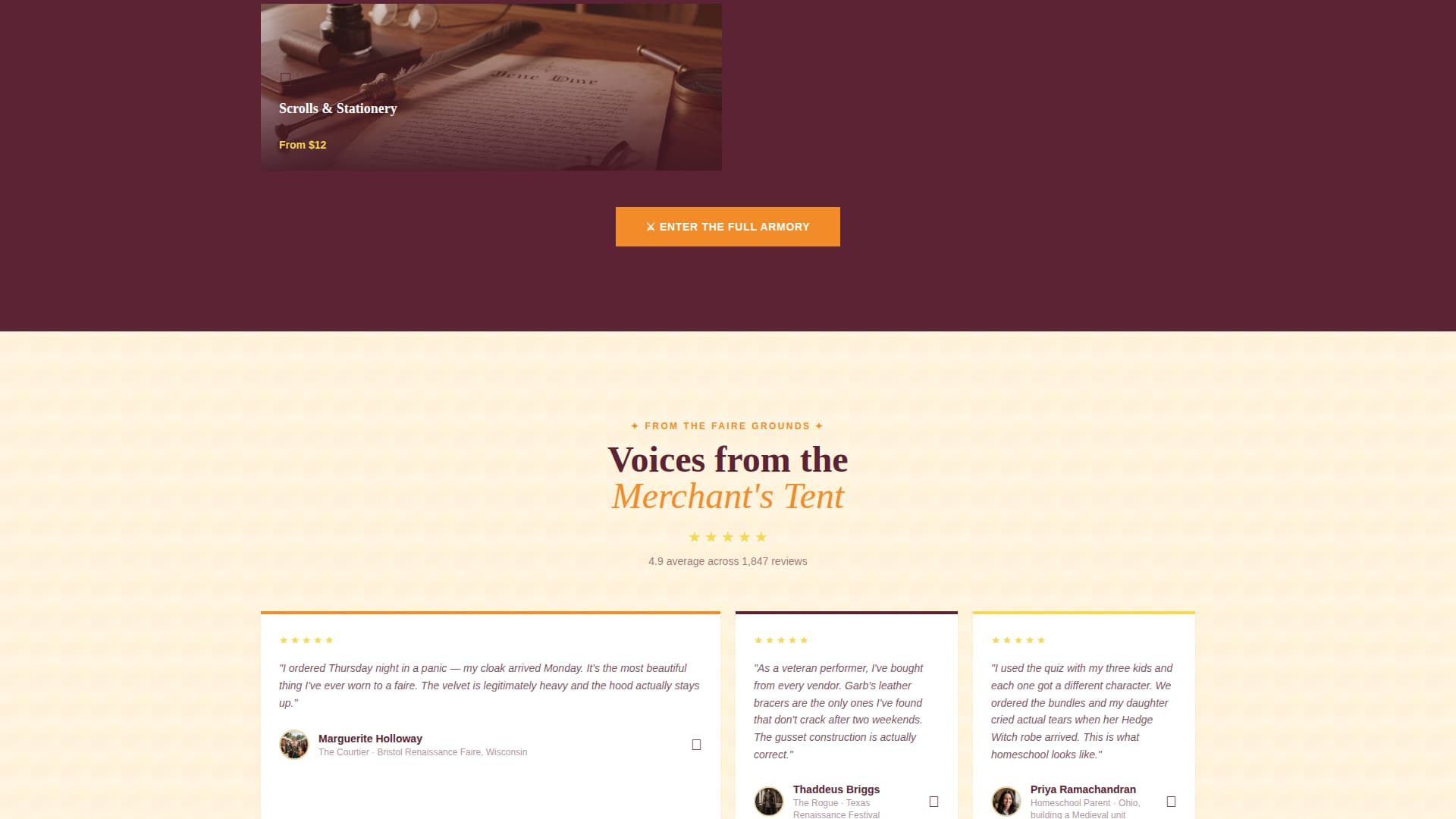 Garb - Enchanting Renaissance Landing Page Template