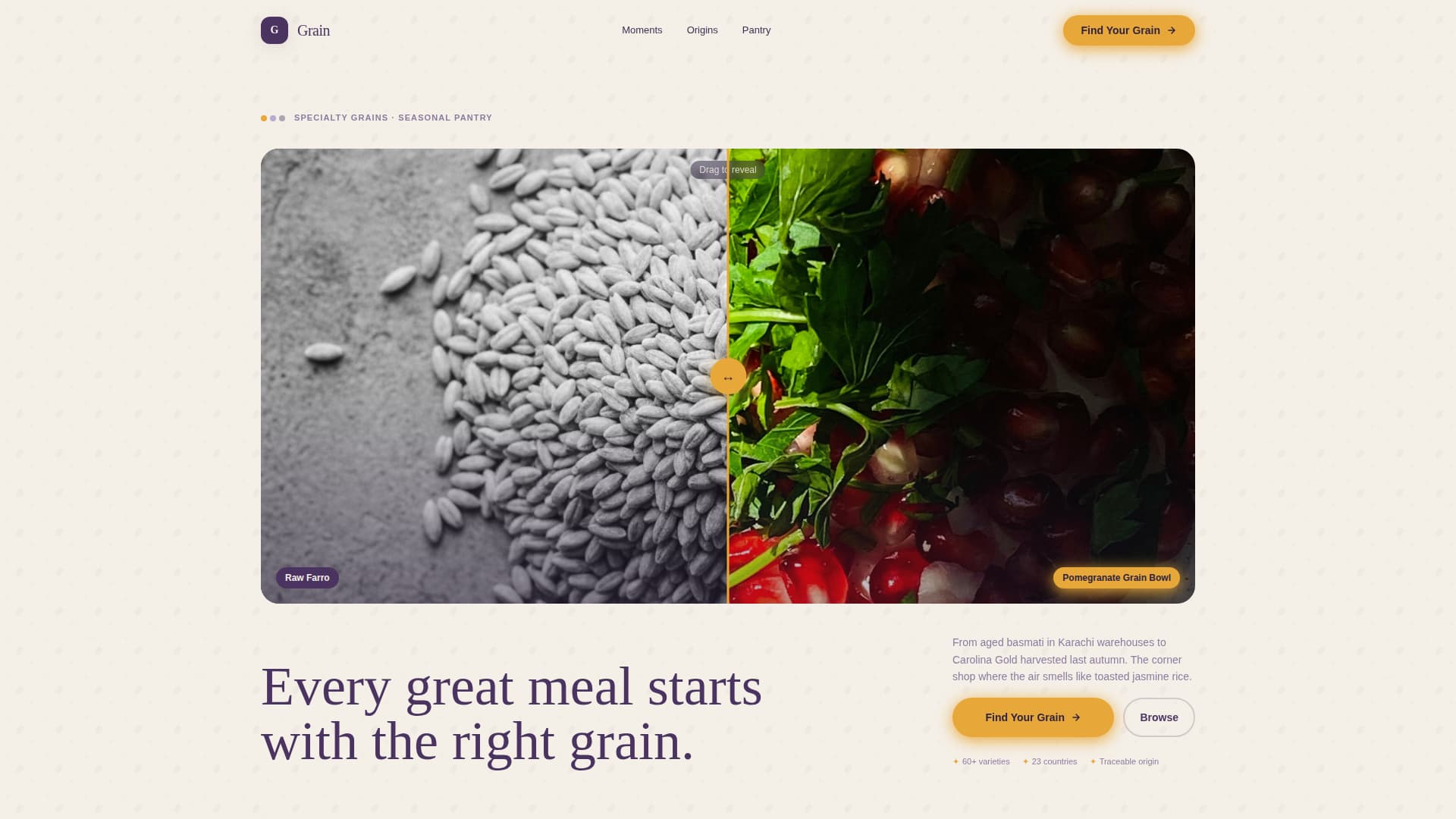 Grain - Artisan Specialty Landing Page Template