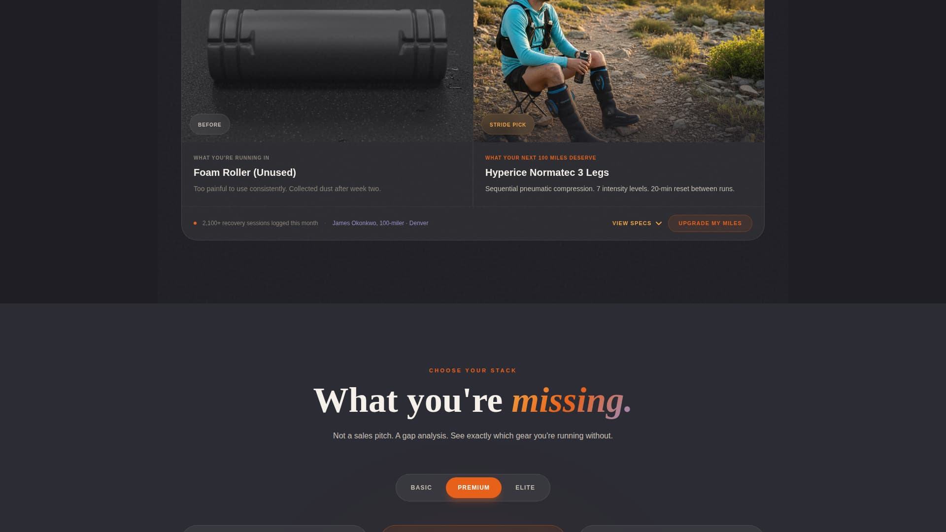 Stride - Curated Running Landing Page Template