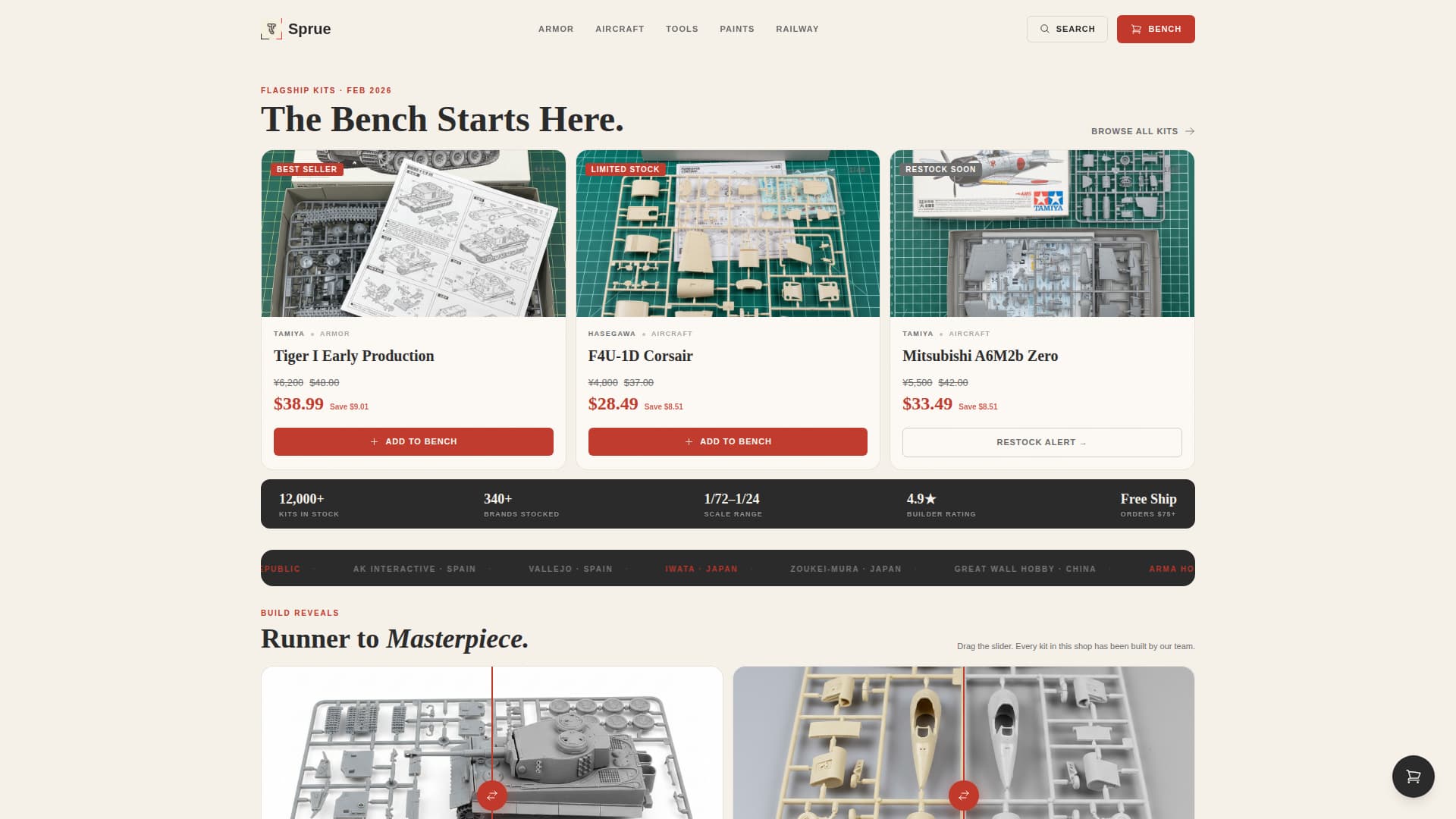 Sprue - Precision Hobby Landing Page Template