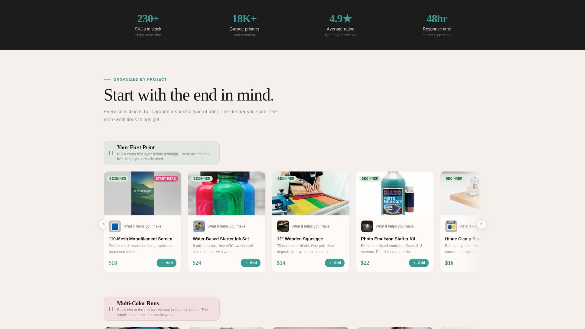 Squeegee - Artisan Printmaking Landing Page Template
