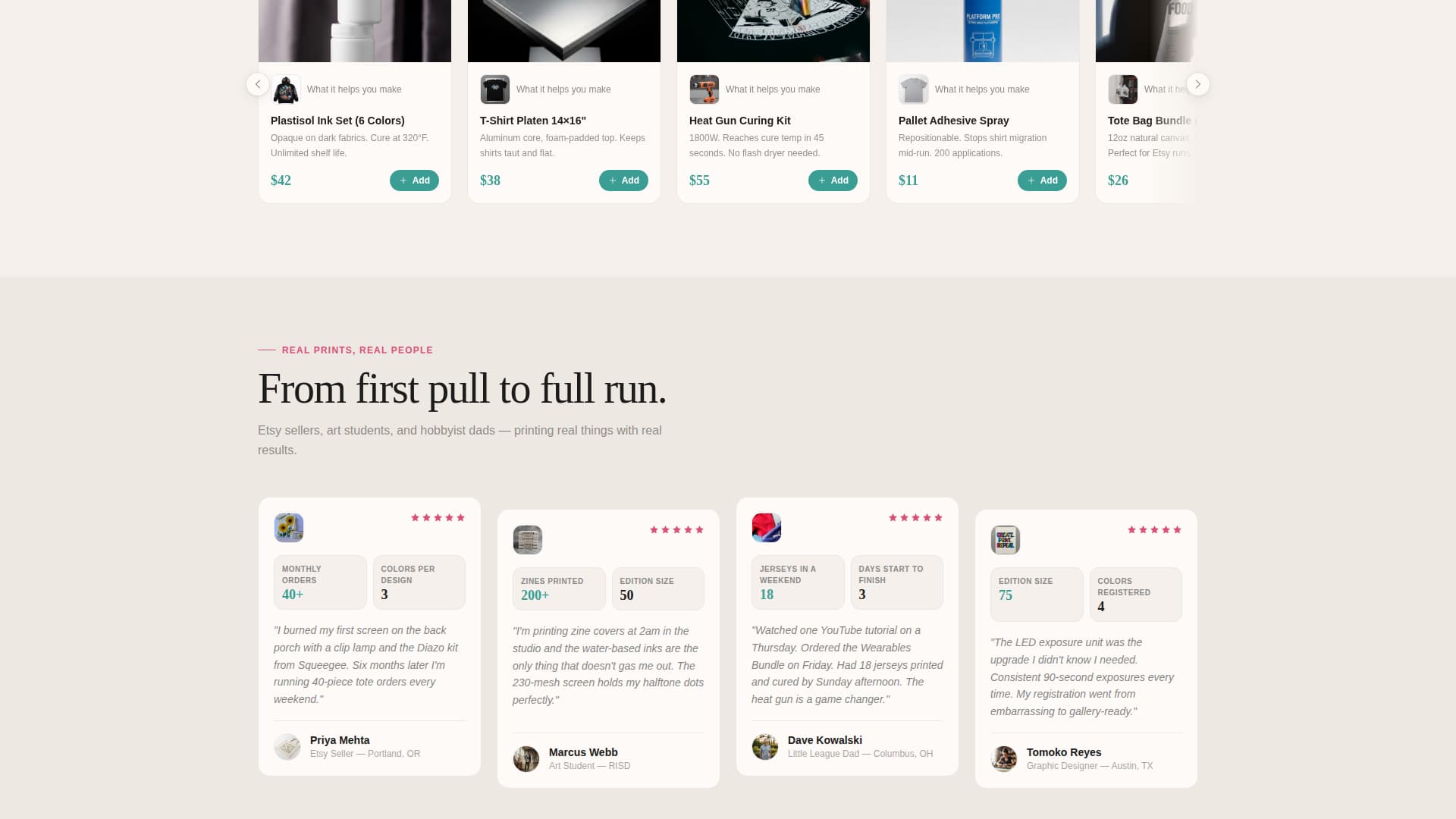 Squeegee - Artisan Printmaking Landing Page Template