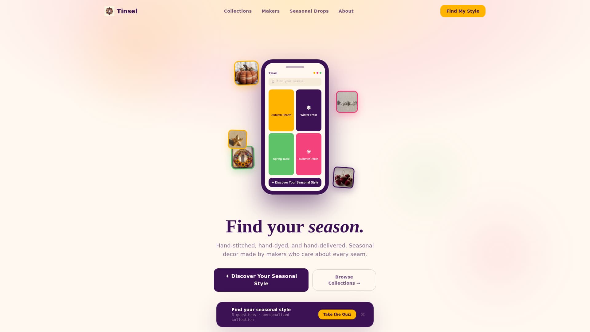 Tinsel - Artisan Seasonal Landing Page Template