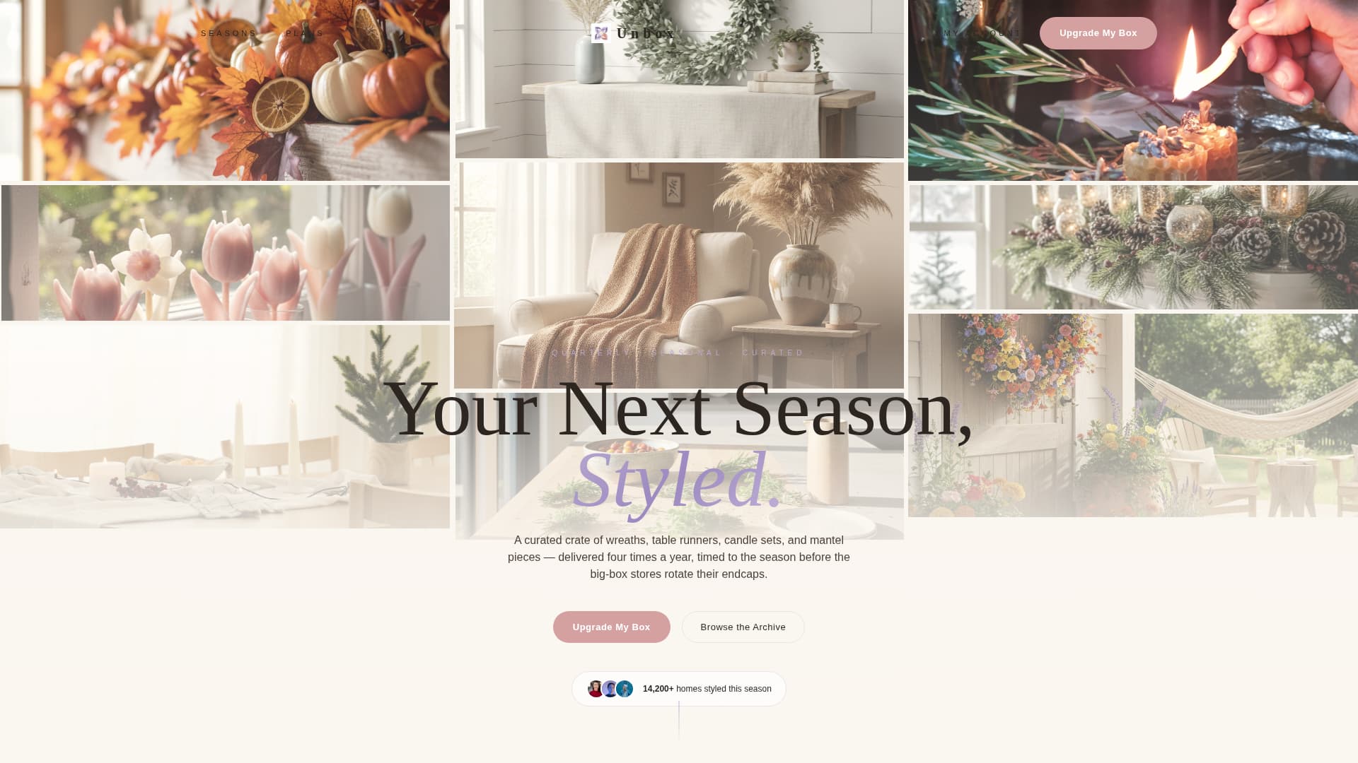 Unbox - Seasonal Decorations Landing Page Template