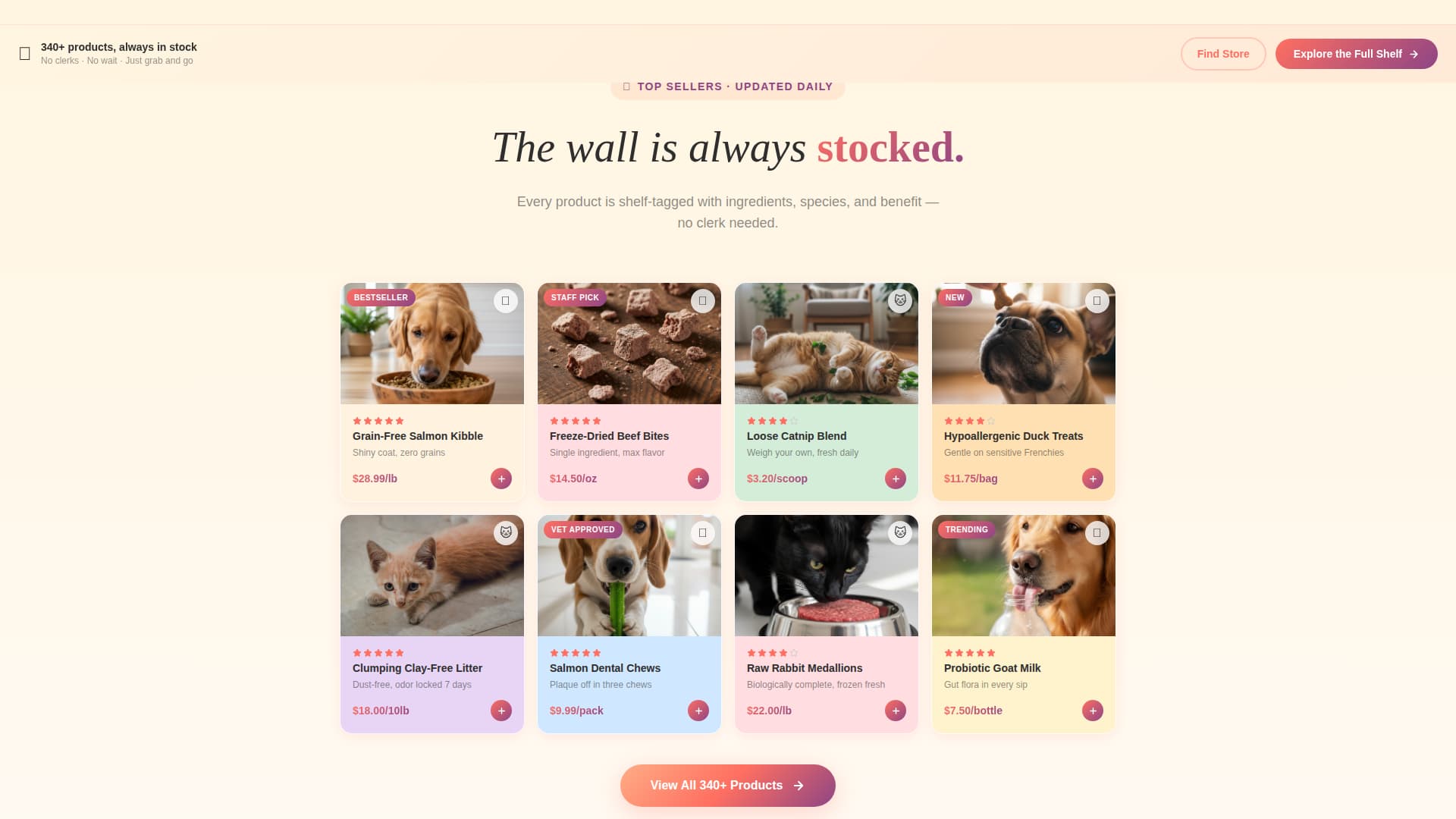 Fetch - Vibrant Petshop Landing Page Template